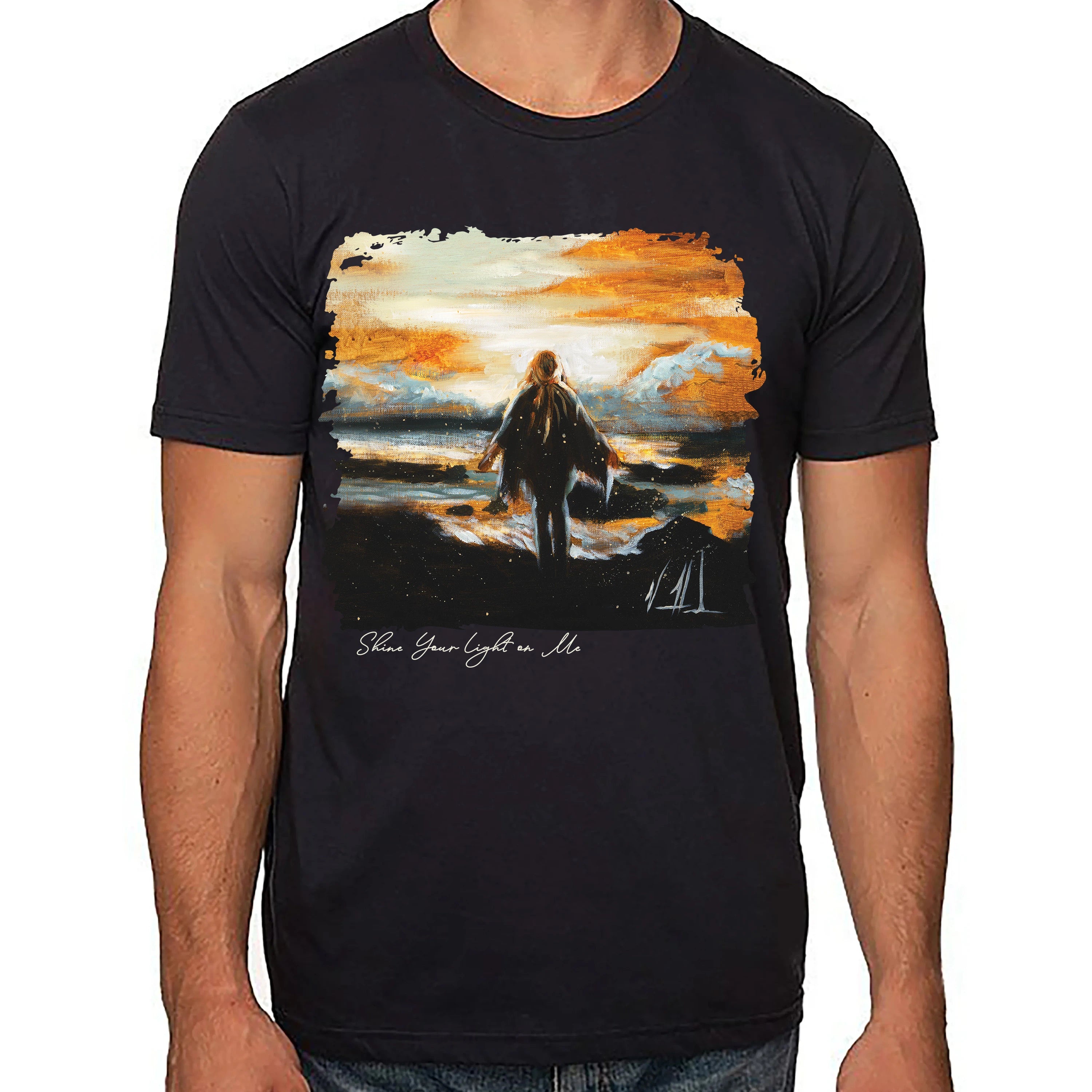 Shine Your Light On Me - Unisex T (Premium Organic Fabric) Vanessa Horabuena Bamboo Black Small