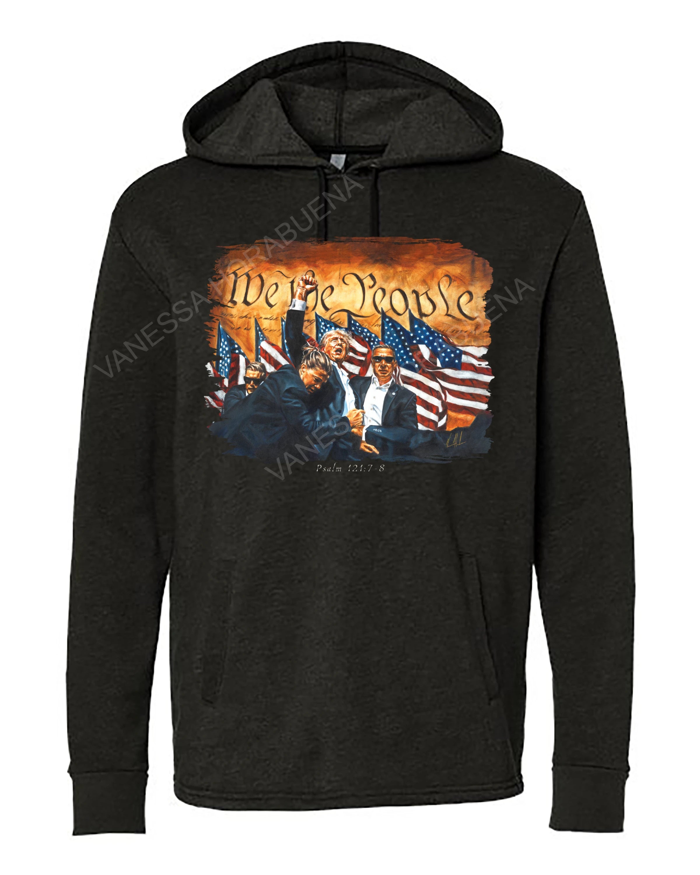 Fight For America - Unisex Hoodie Vanessa Horabuena Black Small