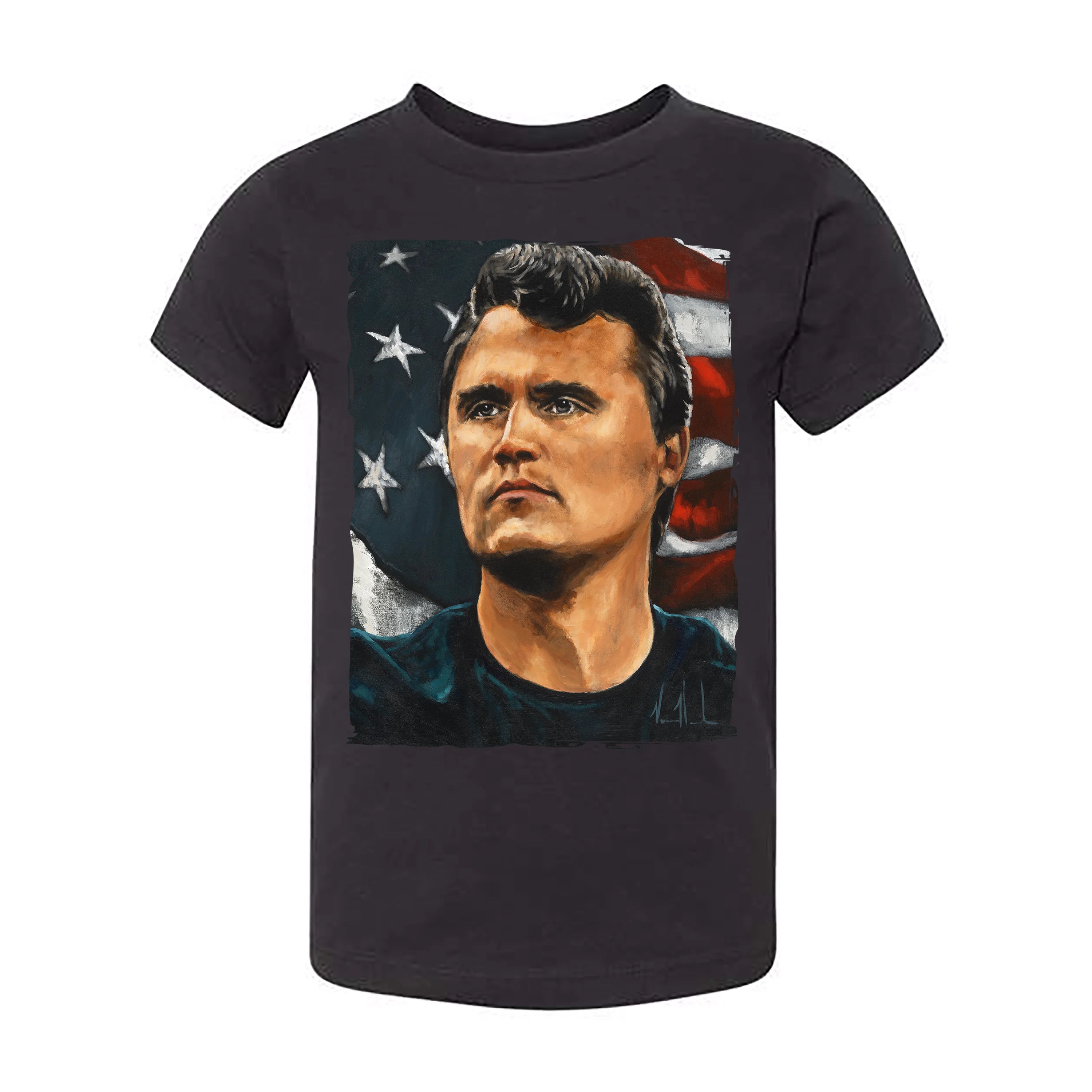 Kids T (Organic Cotton) - Charlie Kirk - The American Martyr Organic Cotton Vanessa Horabuena Toddler Black 2T