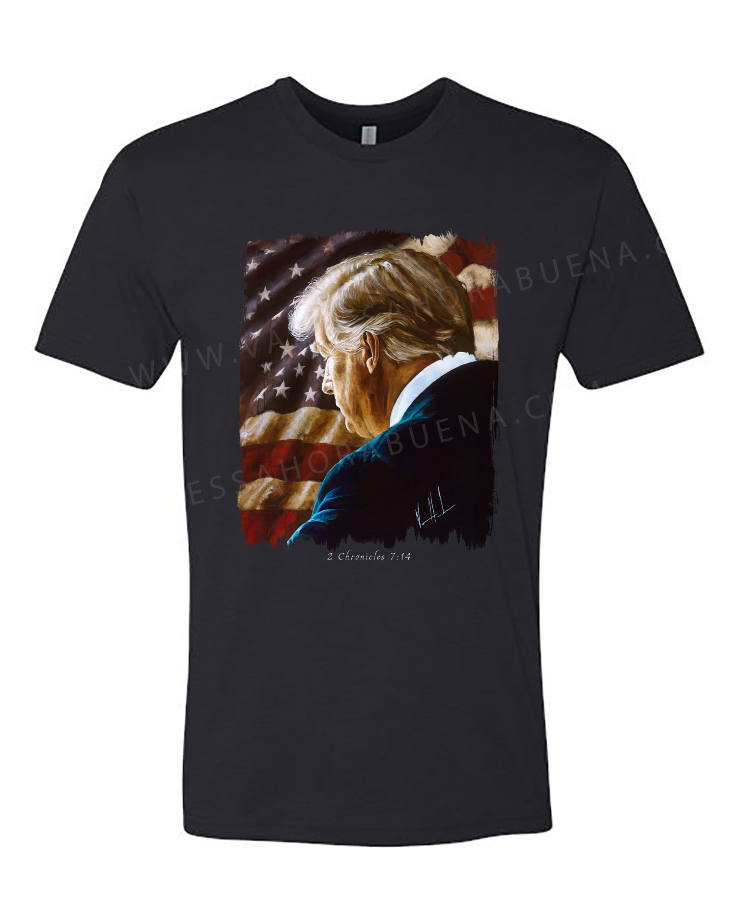 Prayers for Our Nation - Unisex T-Shirt Poly-Blend Vanessa Horabuena Short Sleeve Black Small