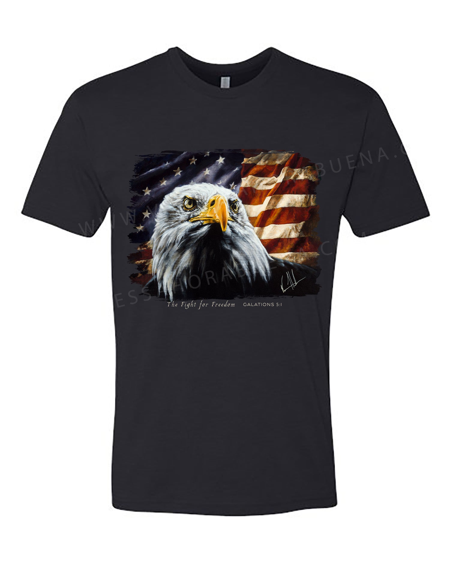 The Fight for Freedom - Unisex T-Shirt Poly-Blend Vanessa Horabuena Short Sleeve Black Small