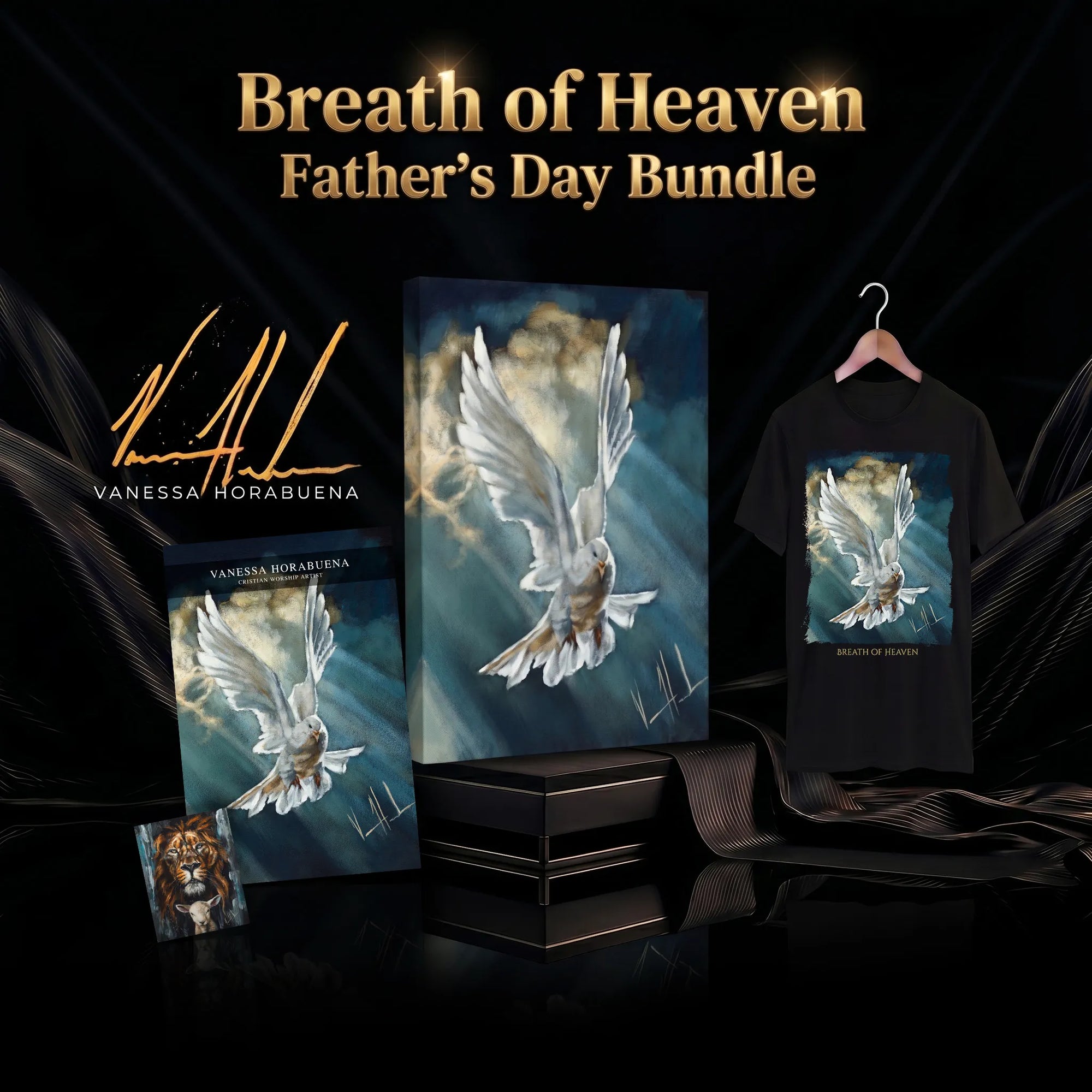 'Breath of Heaven' Father's Day Canvas Bundle Jesus Art Print Vanessa Horabuena