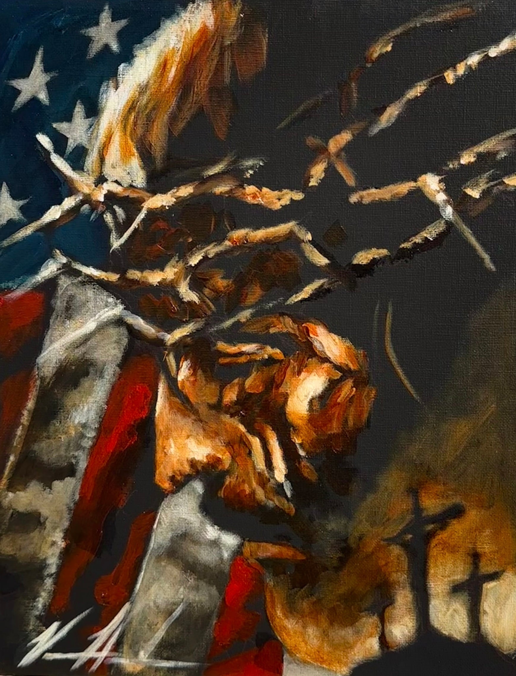 One Nation Under God - 11”x14” Original Acrylic Painting Original Painting Vanessa Horabuena