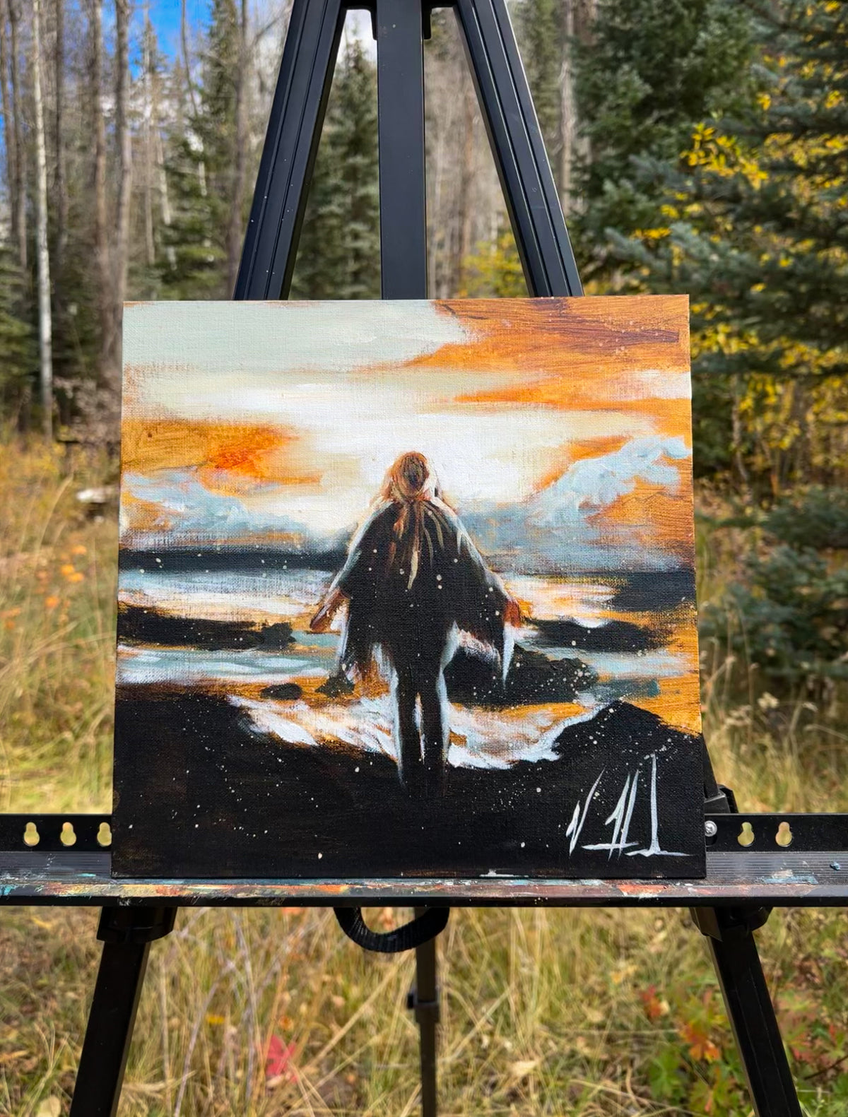 AUCTION Shine Your Light on Me 12”x12” Original Acrylic Painting