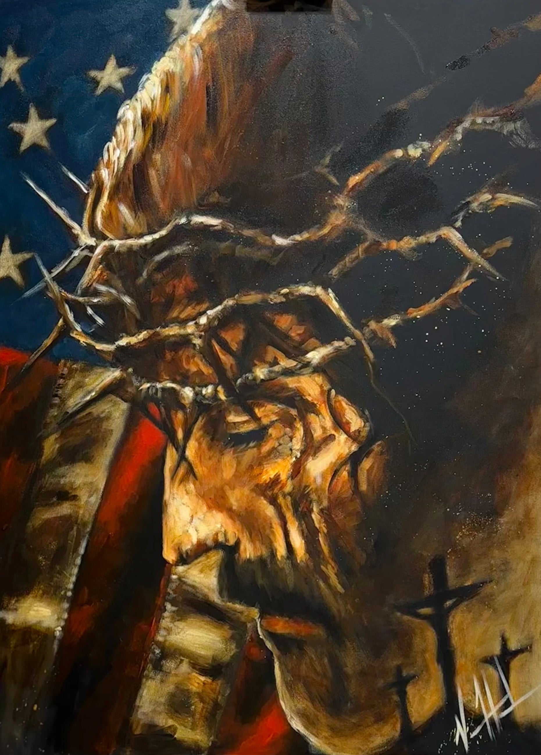 One Nation Under God - 36”x48” Original Acrylic Painting Original Painting Vanessa Horabuena