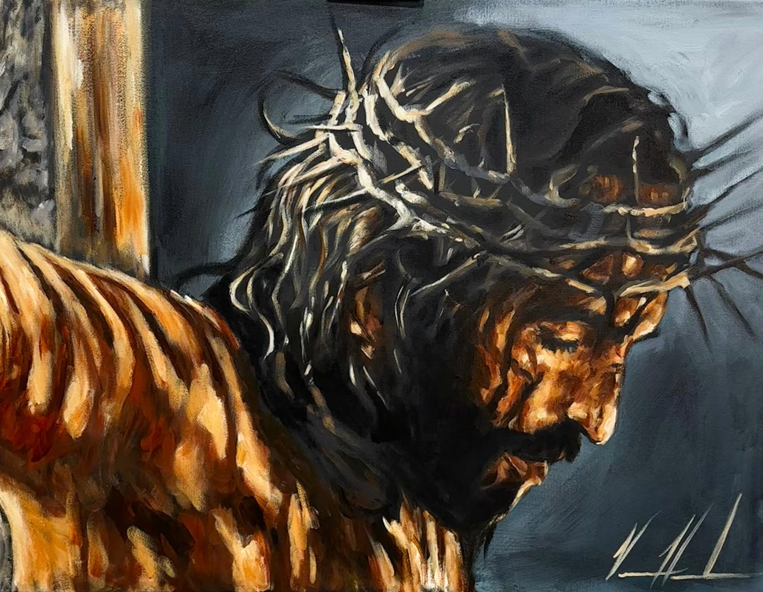 By His Wounds, We Are Healed - 30”x40” Original Acrylic Painting Original Painting Vanessa Horabuena