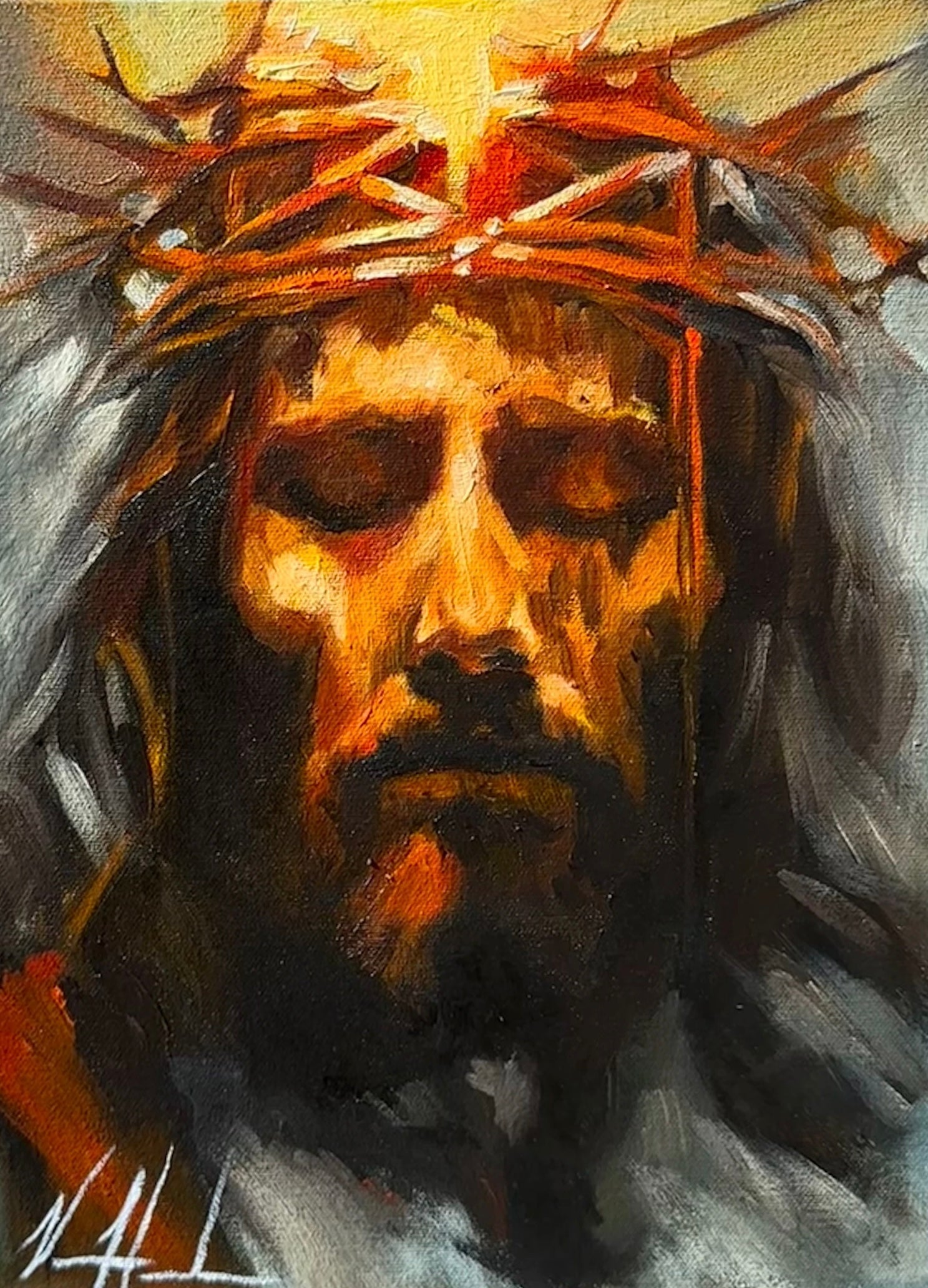Light of My Salvation - 9”x12” Original Oil Painting Original Painting Vanessa Horabuena