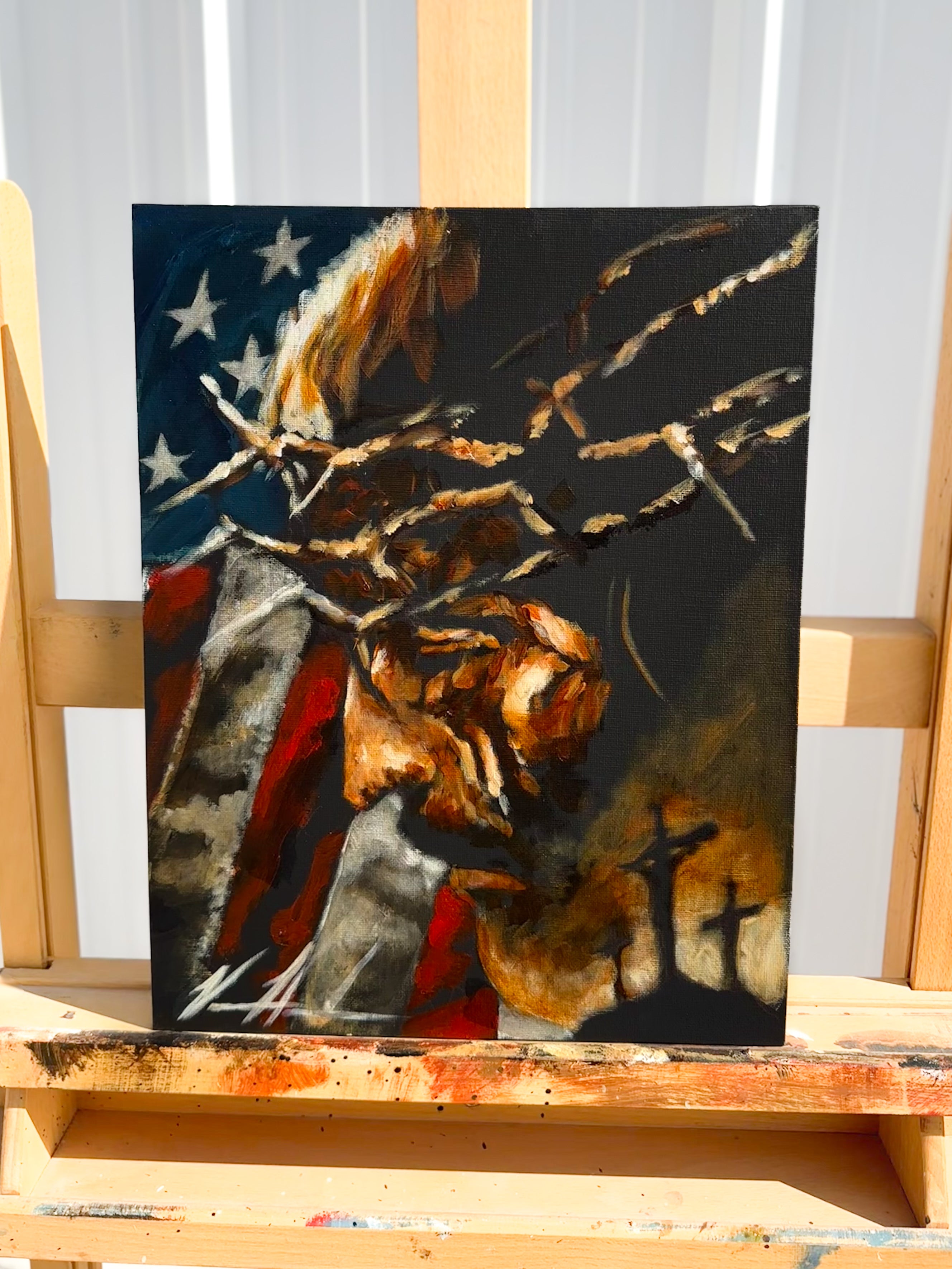 One Nation Under God - 11”x14” Original Acrylic Painting Original Painting Vanessa Horabuena