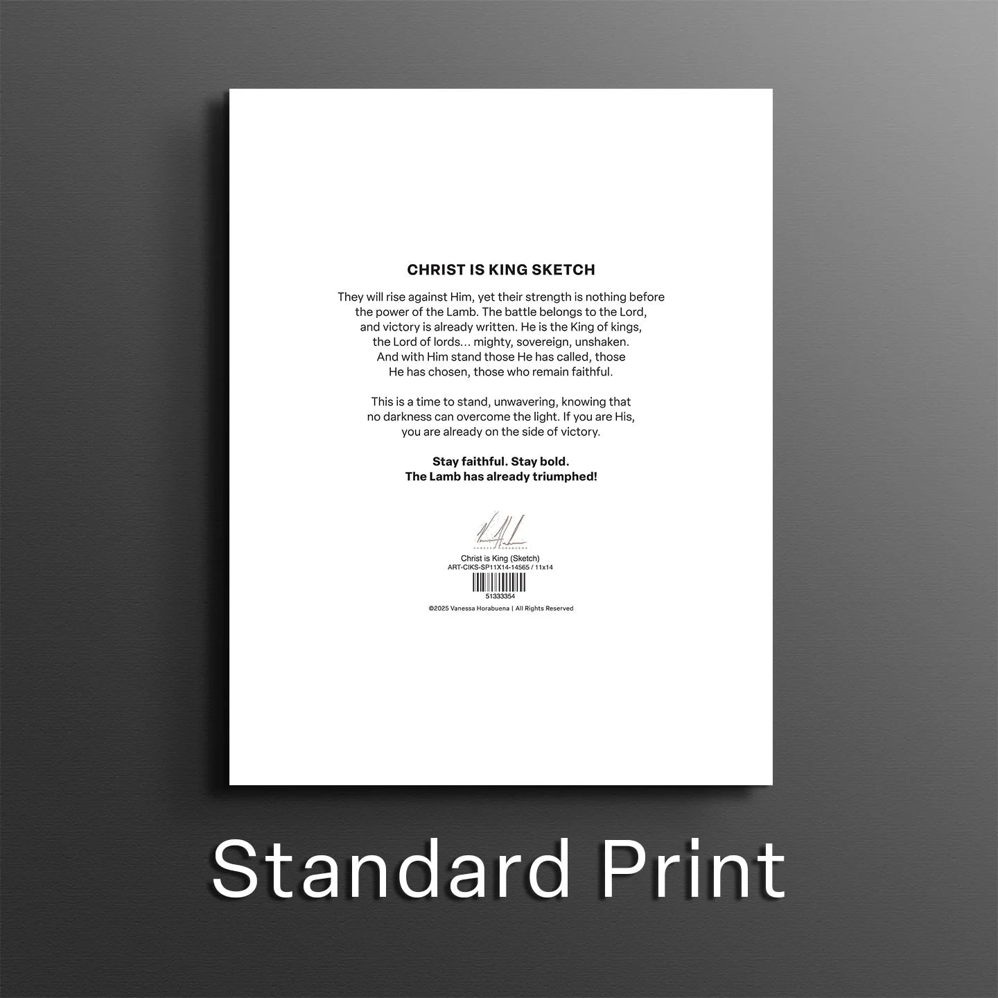 Christ is King (Sketch) Women's Art Print, Jesus Art Print Vanessa Horabuena