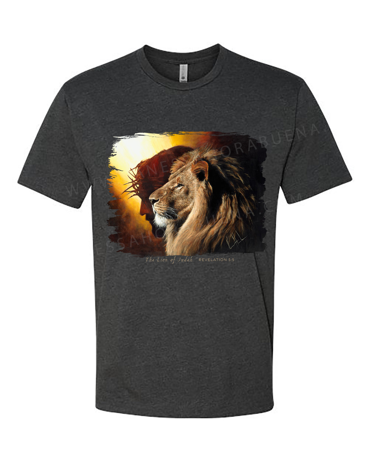 The Lion of Judah - Unisex T-Shirt Vanessa Horabuena Short Sleeve Charcoal Small