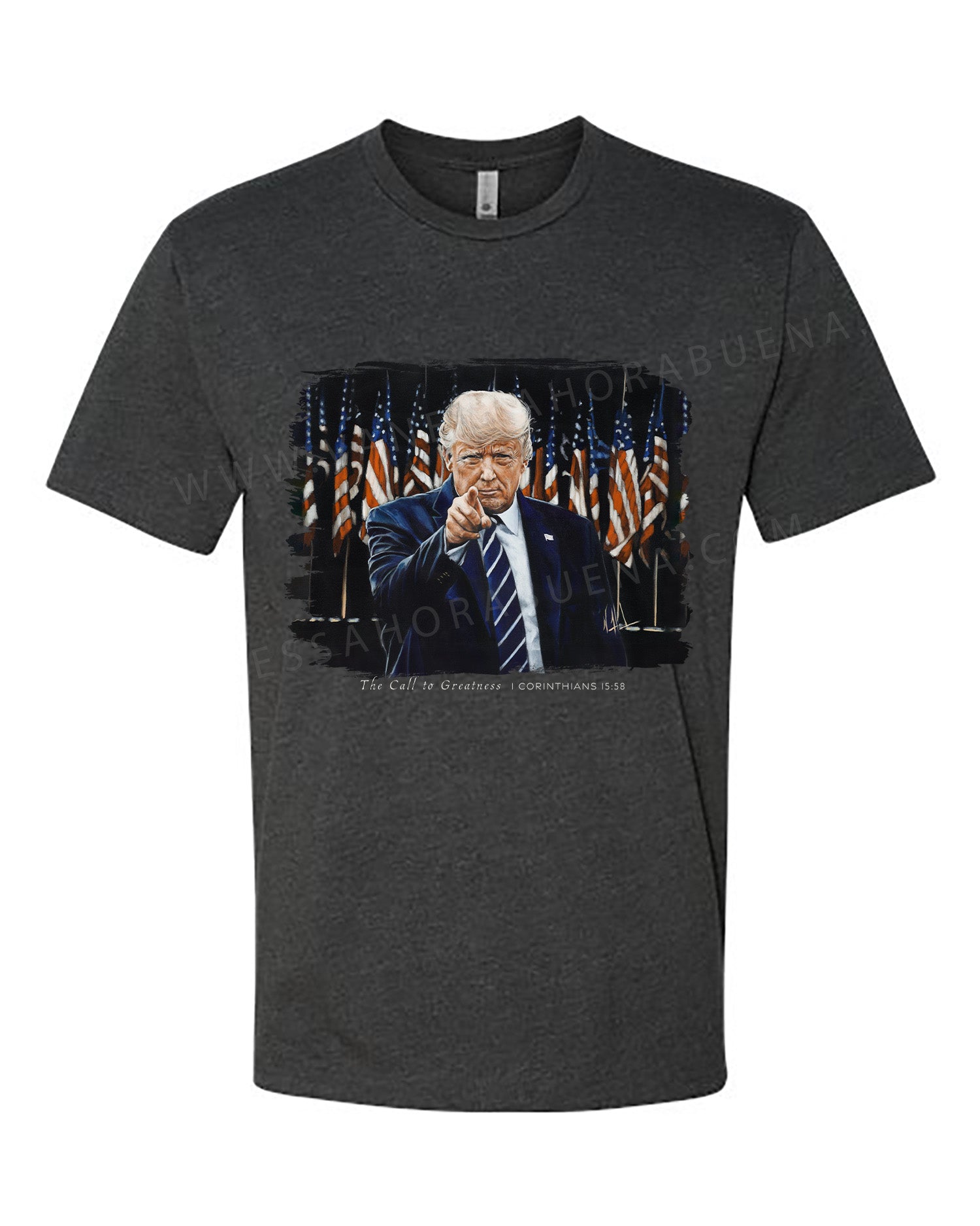 The Call to Greatness - Unisex T-Shirt Poly-Blend Vanessa Horabuena Short Sleeve Charcoal Small