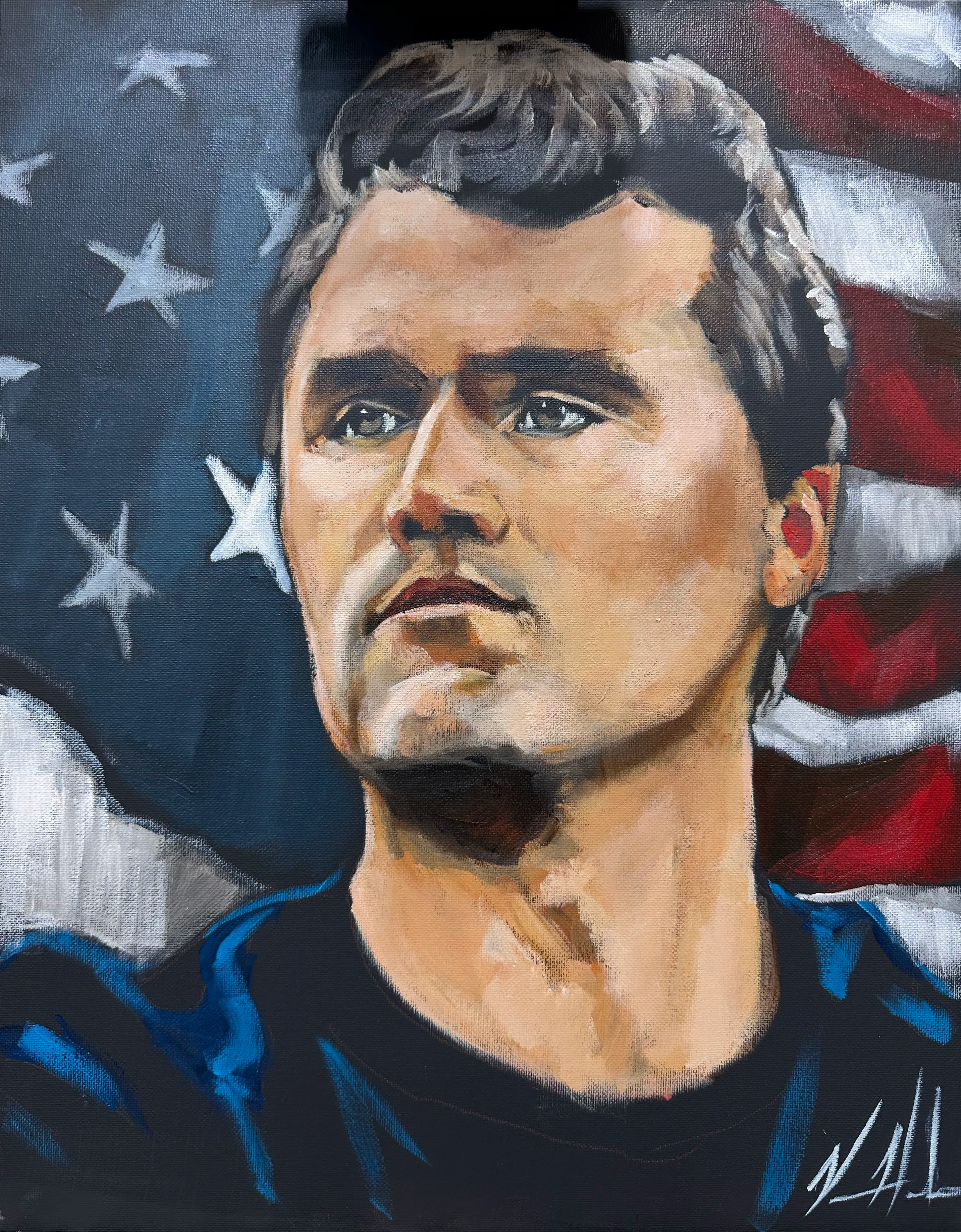 Charlie Kirk - The American Martyr - 16”x20” Original Acrylic Painting - Practice Painting