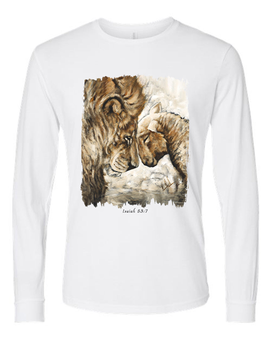 Compassion of a King (White) - Unisex T-Shirt Poly-Blend Vanessa Horabuena Long Sleeve White Small