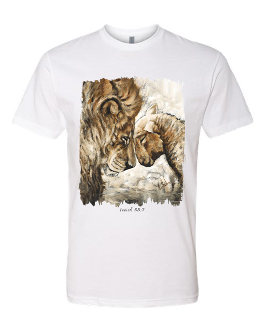 Compassion of a King (White) - Unisex T-Shirt Poly-Blend Vanessa Horabuena Short Sleeve White Small