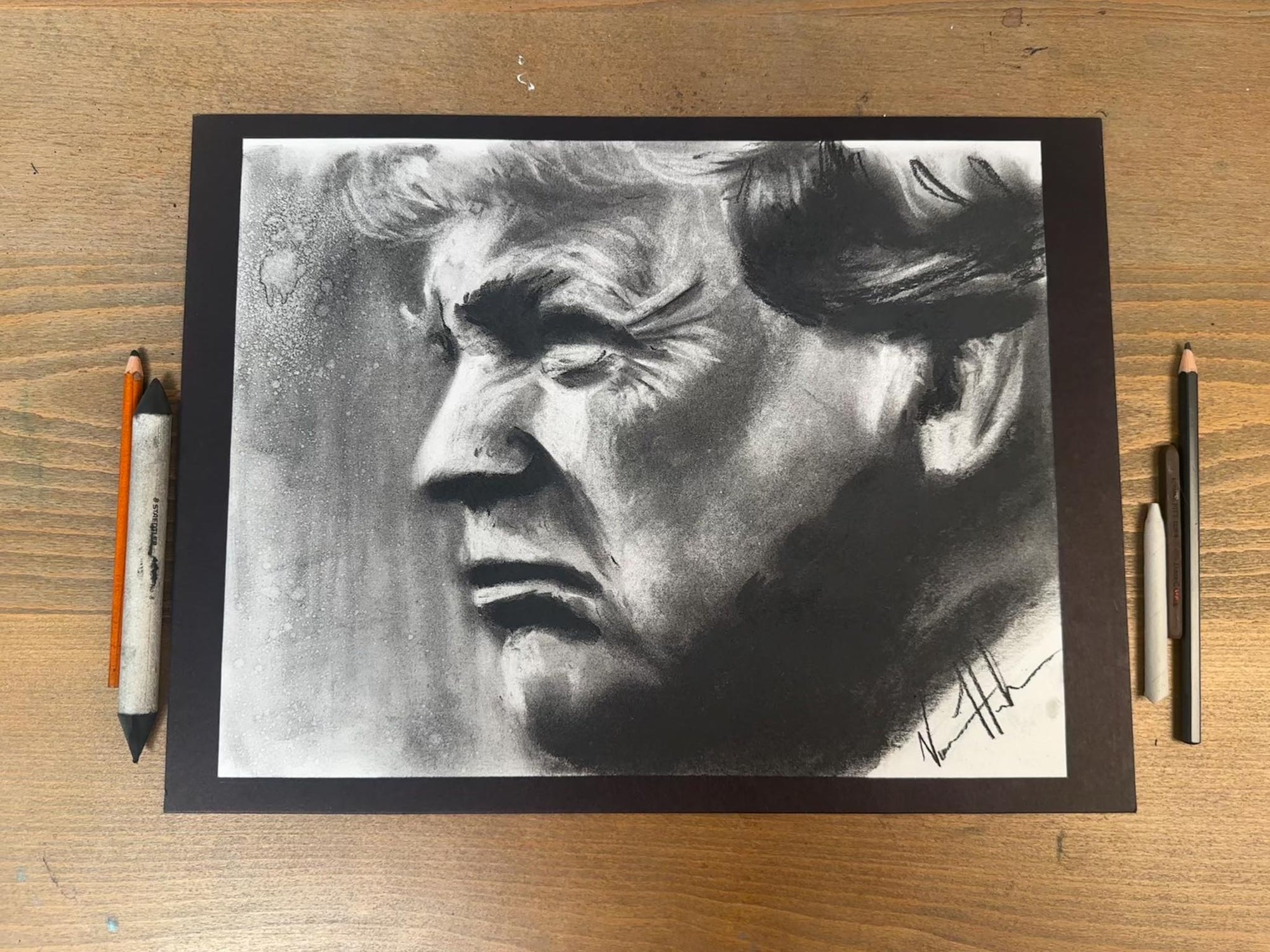 President Trump - 11”x14” Original Charcoal Drawing