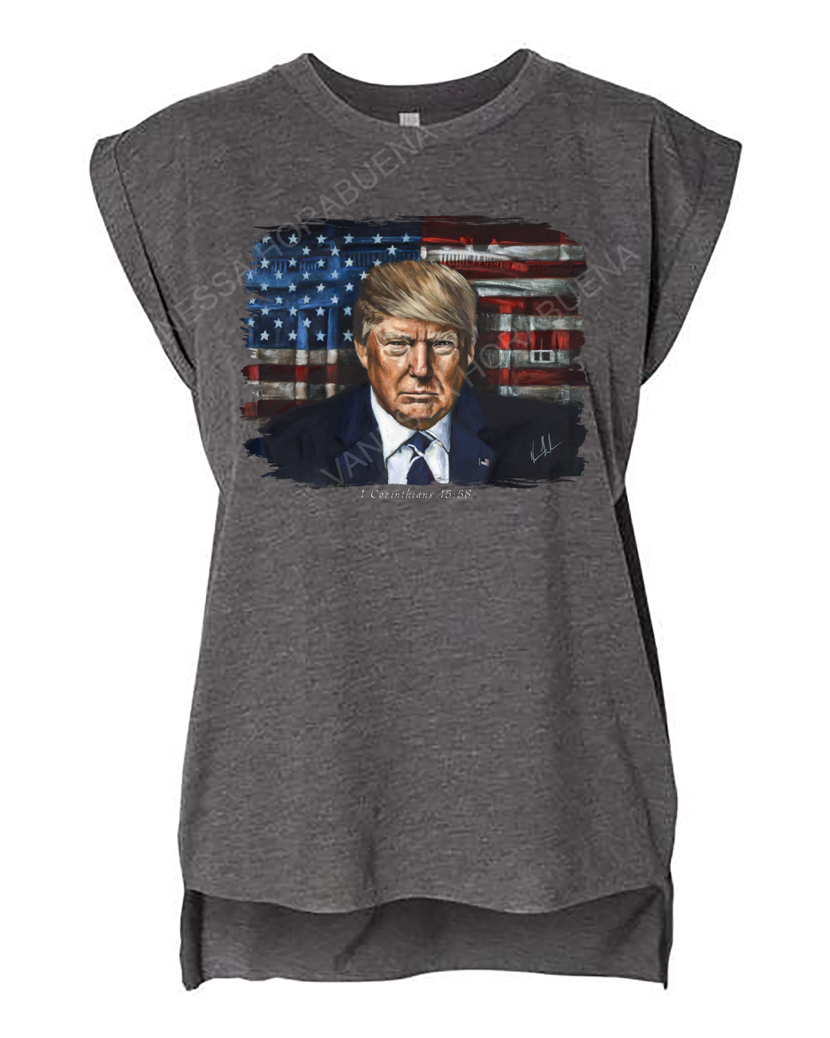 Commander in Chief - Ladies Rolled Sleeve Muscle T-Shirt