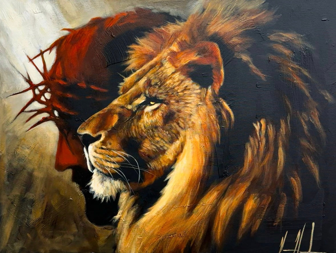The Lion of Judah - Peace and Strength - 30”x40” Original Painting Original Painting Vanessa Horabuena