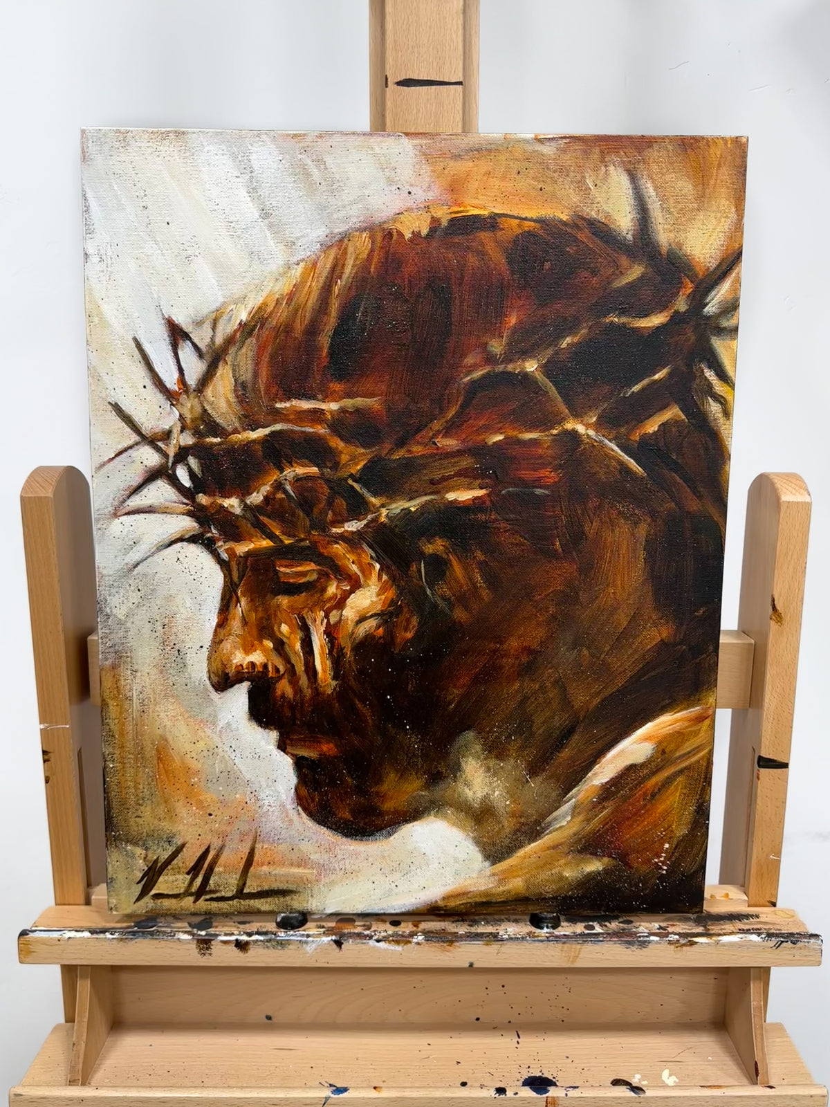 King of Glory - 16”x20” Original Acrylic Painting Vanessa Horabuena