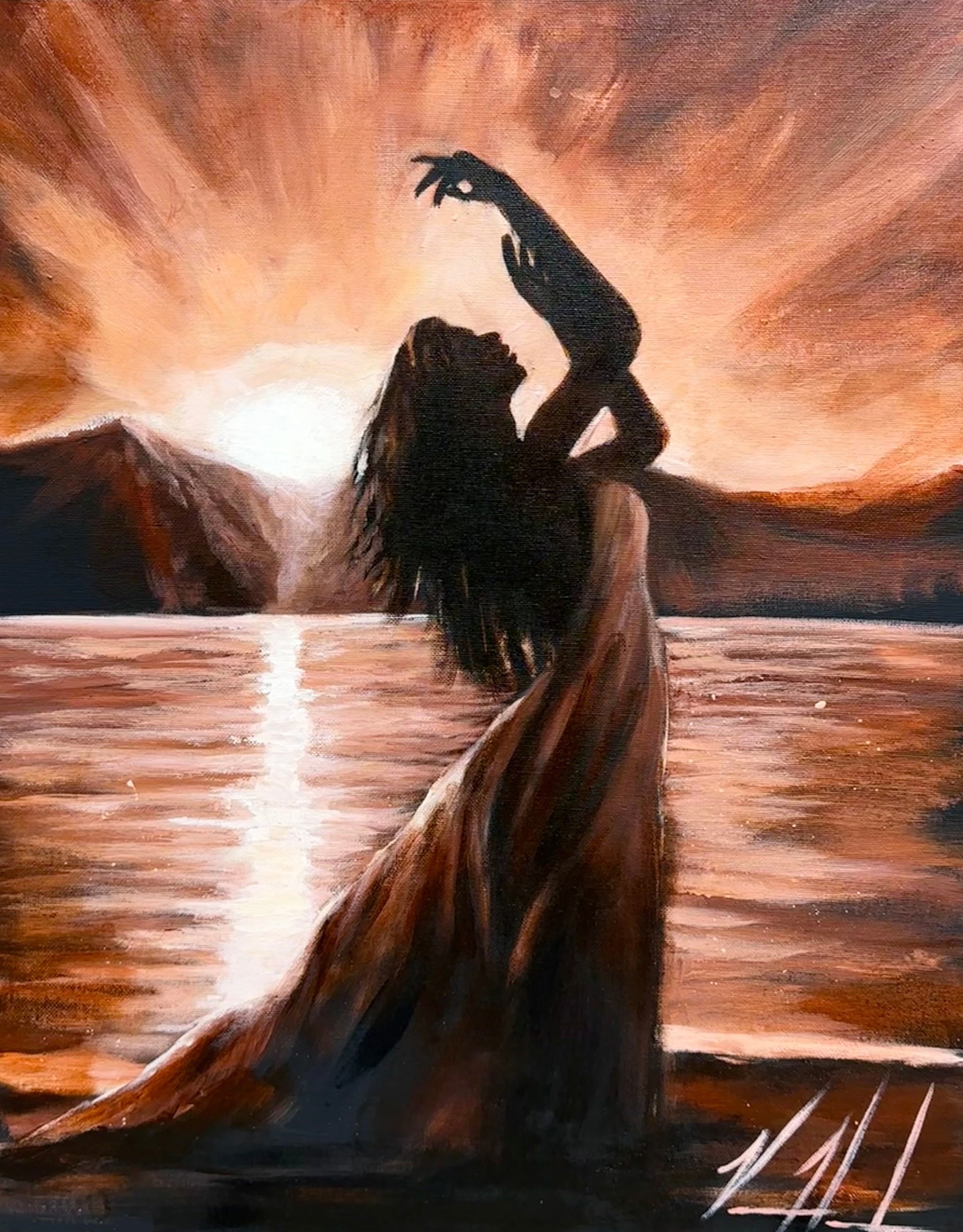 Upon the Waters - 16”x20” Original Acrylic Painting