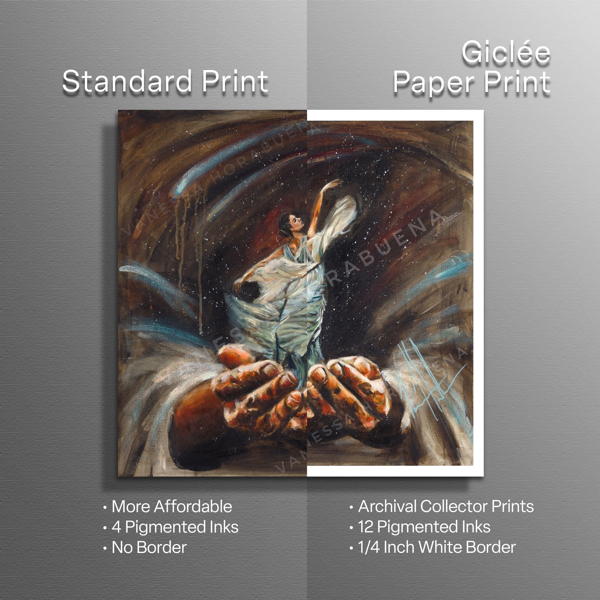 Endless Dance in the Father’s Hands - Brunette Version Women's Art Print Vanessa Horabuena
