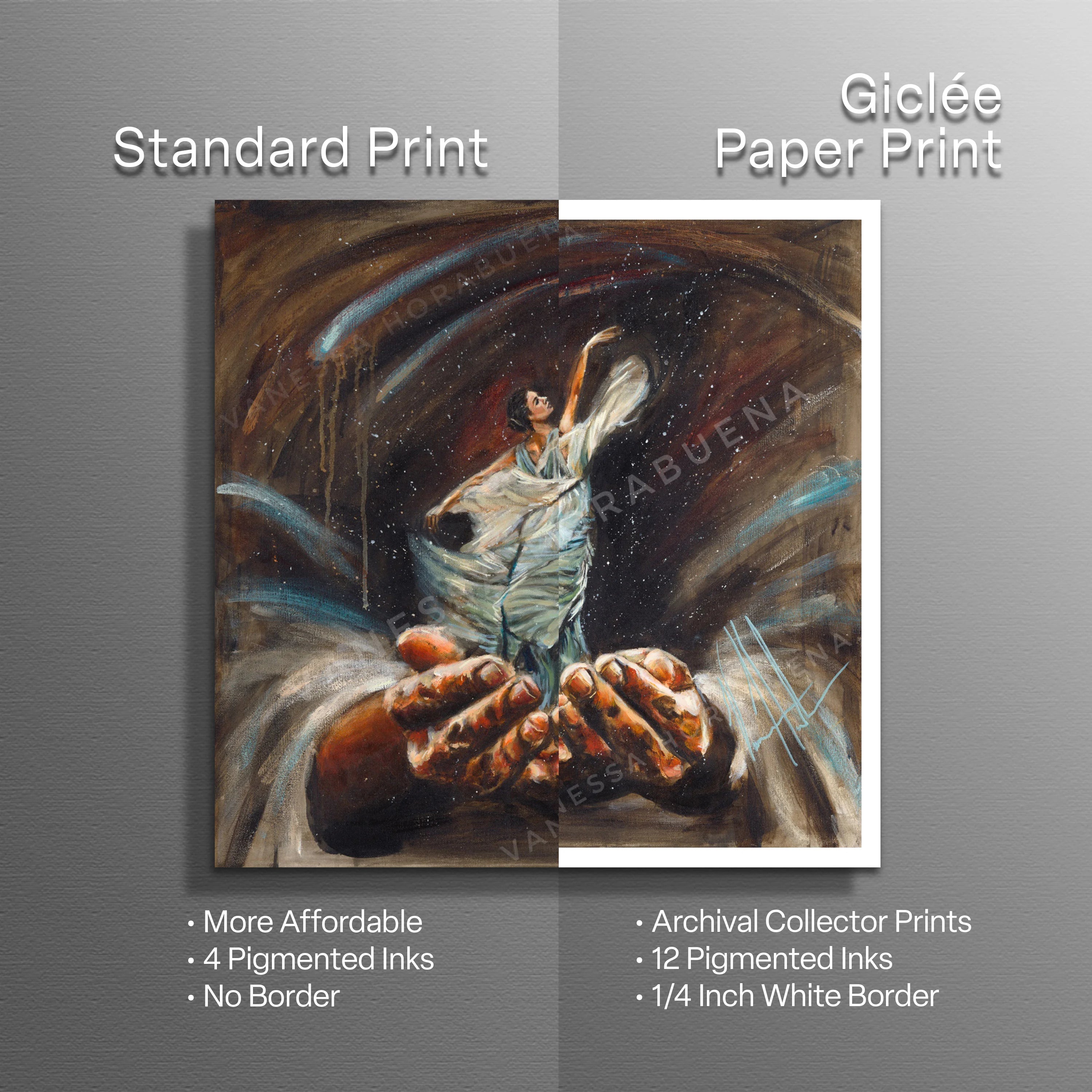 Endless Dance in the Father’s Hands - Brunette Version Women's Art Print Vanessa Horabuena