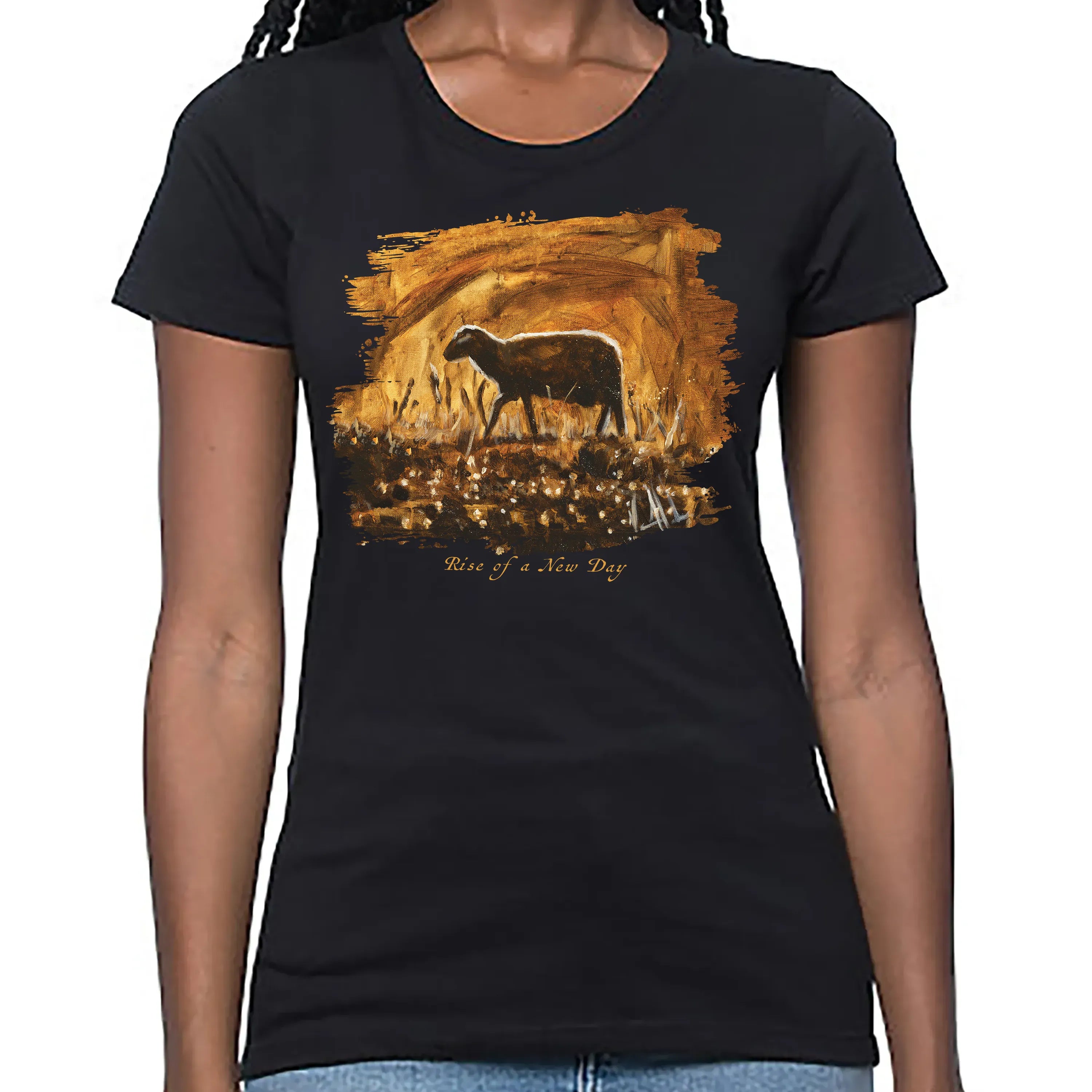 Rise of a New Day - Women's T (Organic Bamboo) Organic Bamboo Vanessa Horabuena Short Sleeve Eclipse (Black) XS