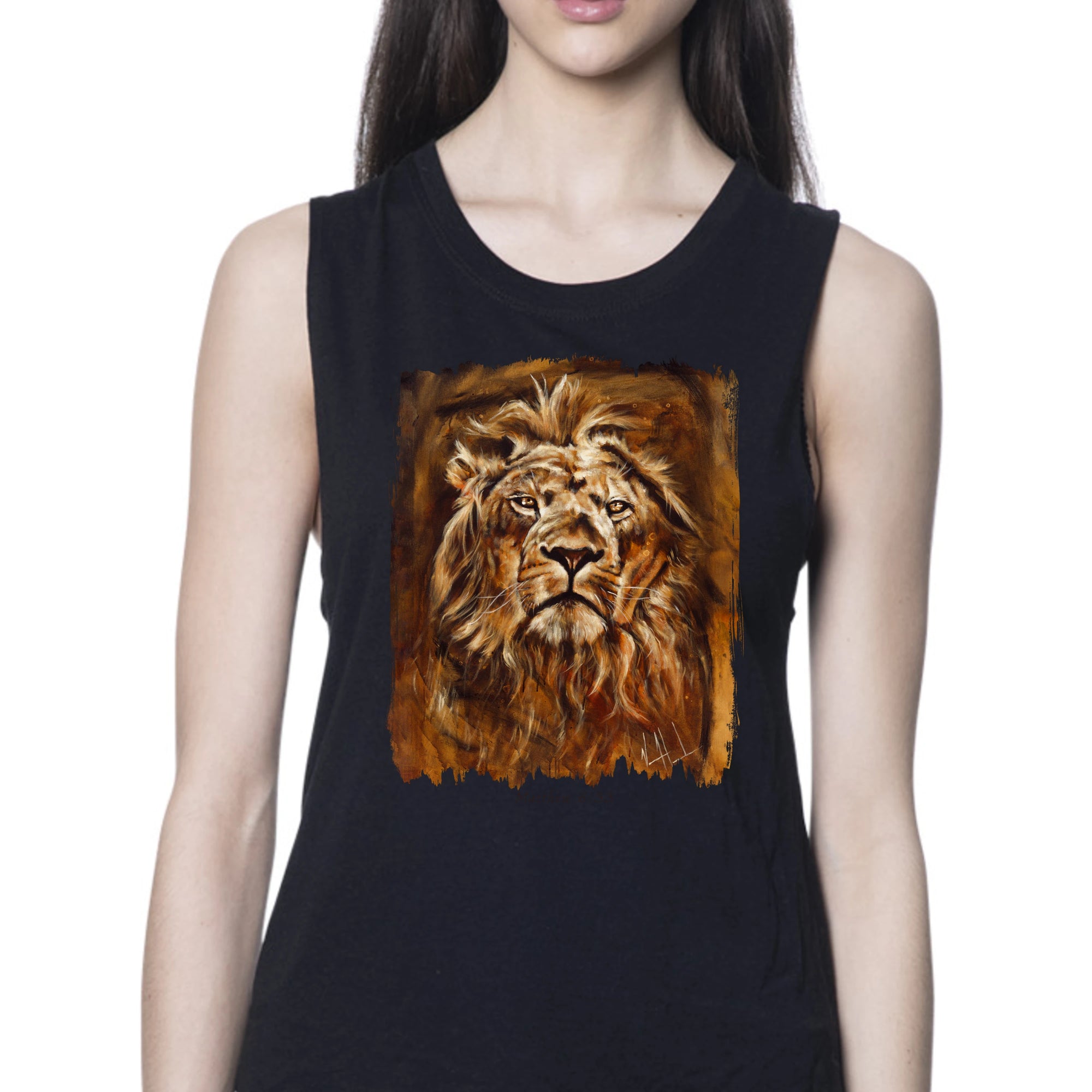 Eternal King - Women's Tank Top (Organic Bamboo) Organic Bamboo Vanessa Horabuena Short Sleeve Eclipse (Black) XS