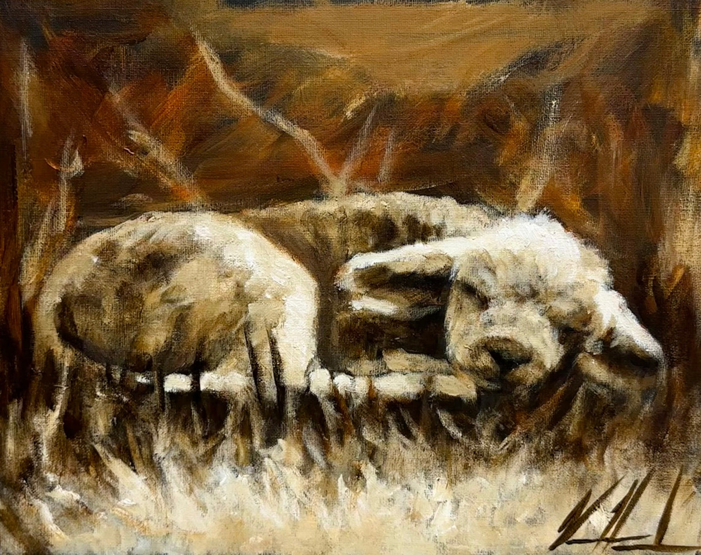 Resting in Heaven’s Hands - 11”x14” Original Acrylic Painting Original Painting Vanessa Horabuena