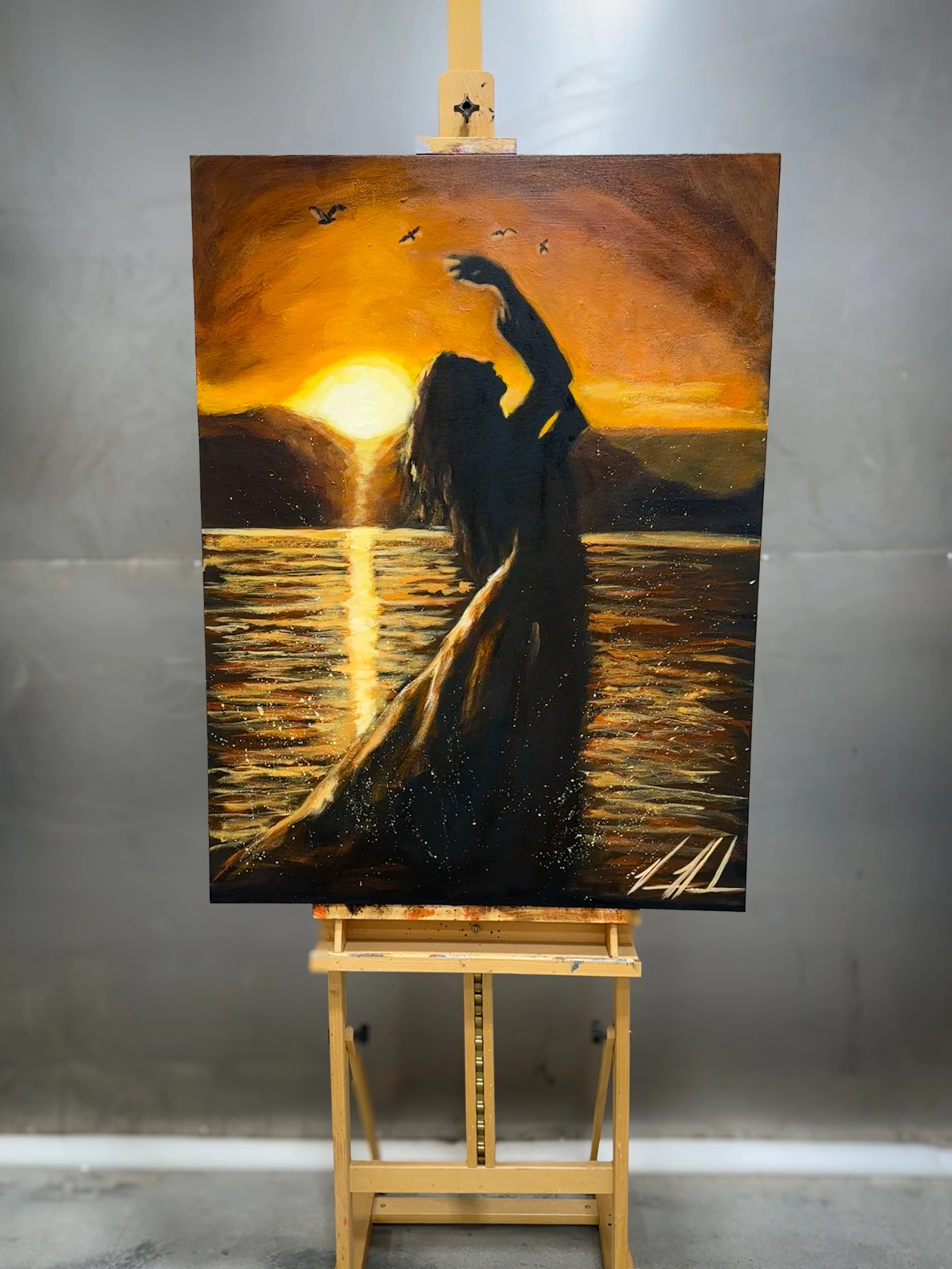 Upon the Waters - 30”x40” Original Acrylic Painting - LIVE WORSHIP PAINTING