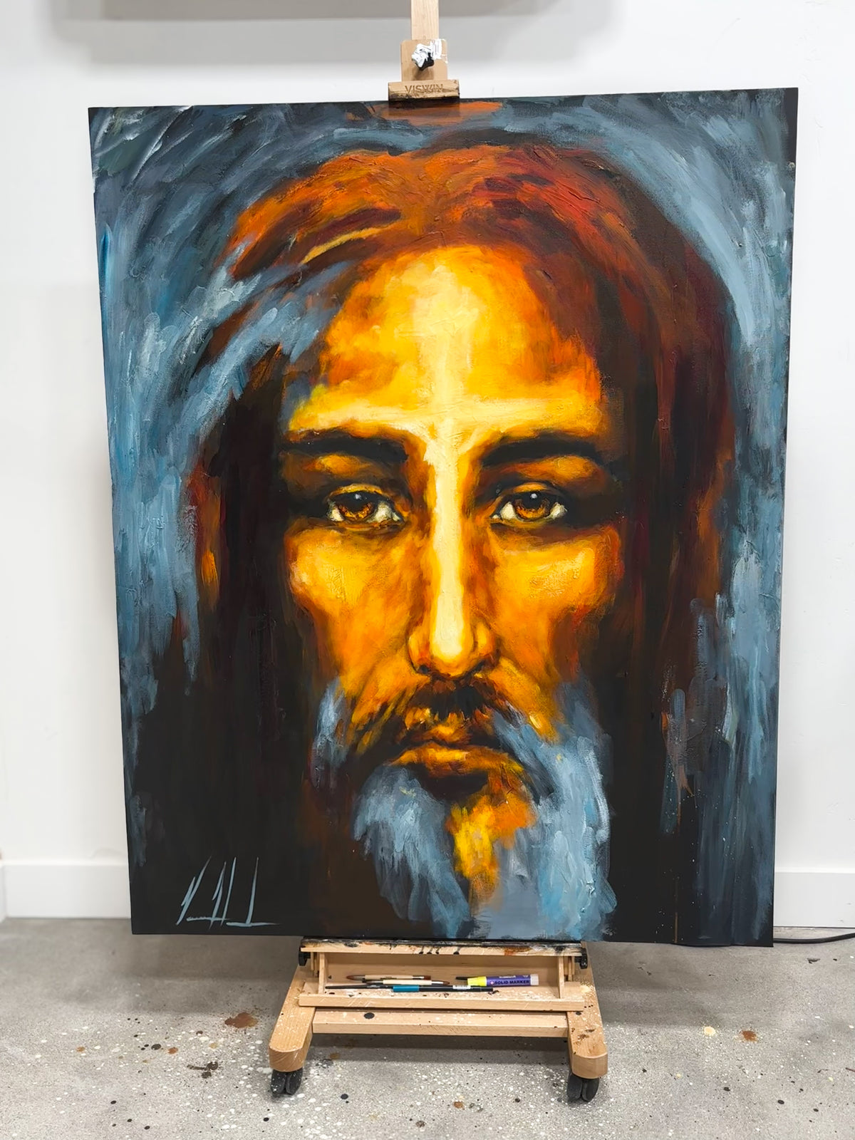 The Shroud of Turin - 48”x60” Original Acrylic Painting Original Painting Vanessa Horabuena