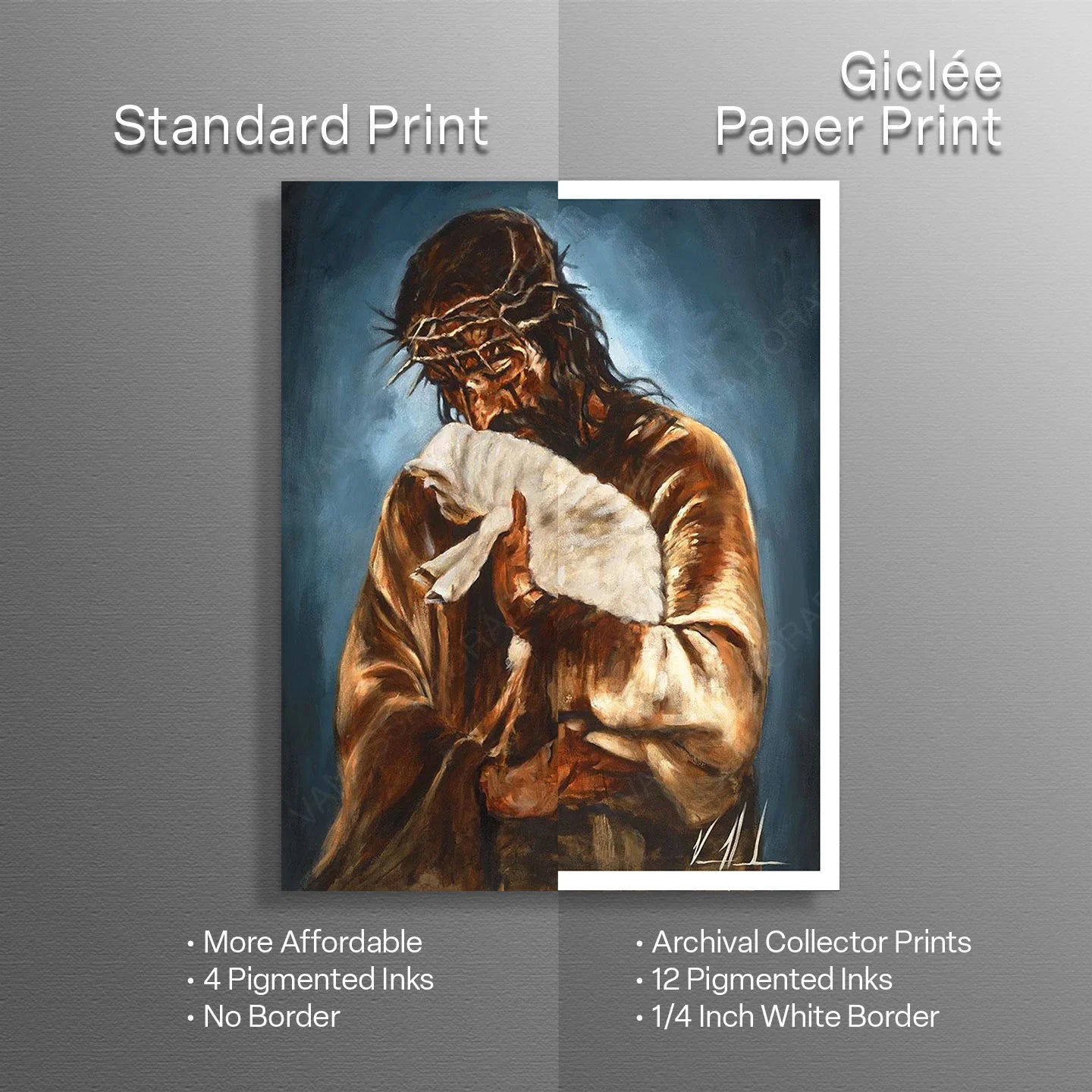 For the One Who Lost Its Way (Blue Background) Jesus Art Print Vanessa Horabuena
