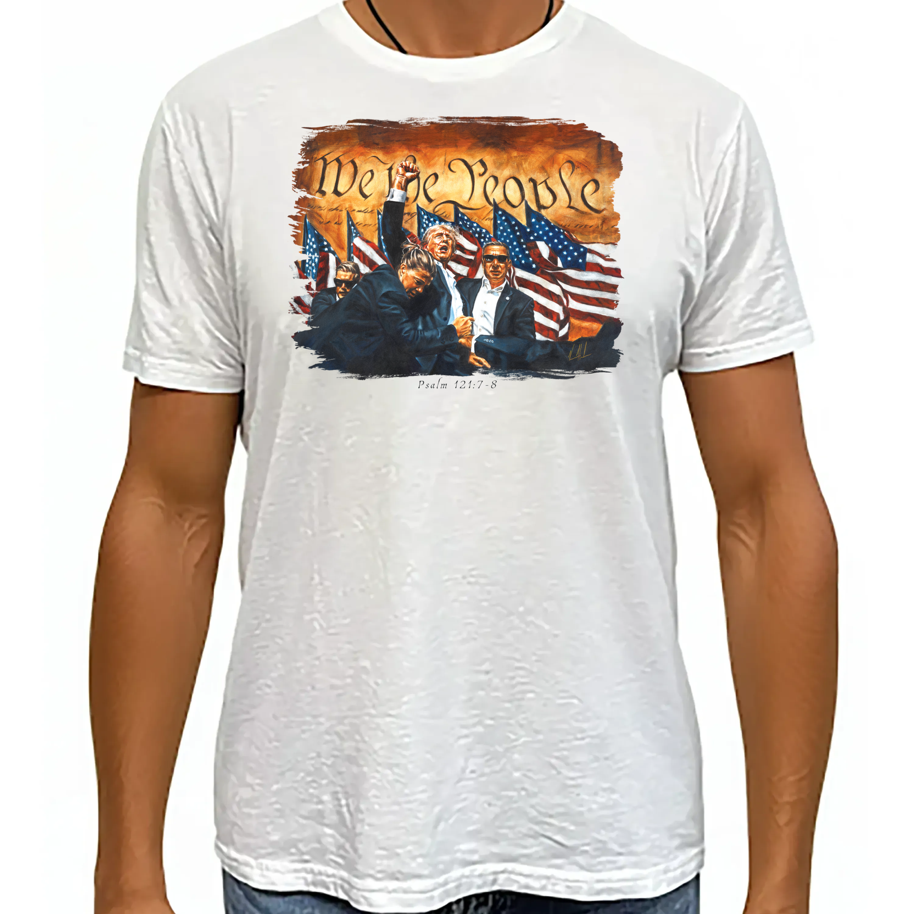 Fight for America - Unisex T (Organic Bamboo) Vanessa Horabuena Short Sleeve Frost (White) XS