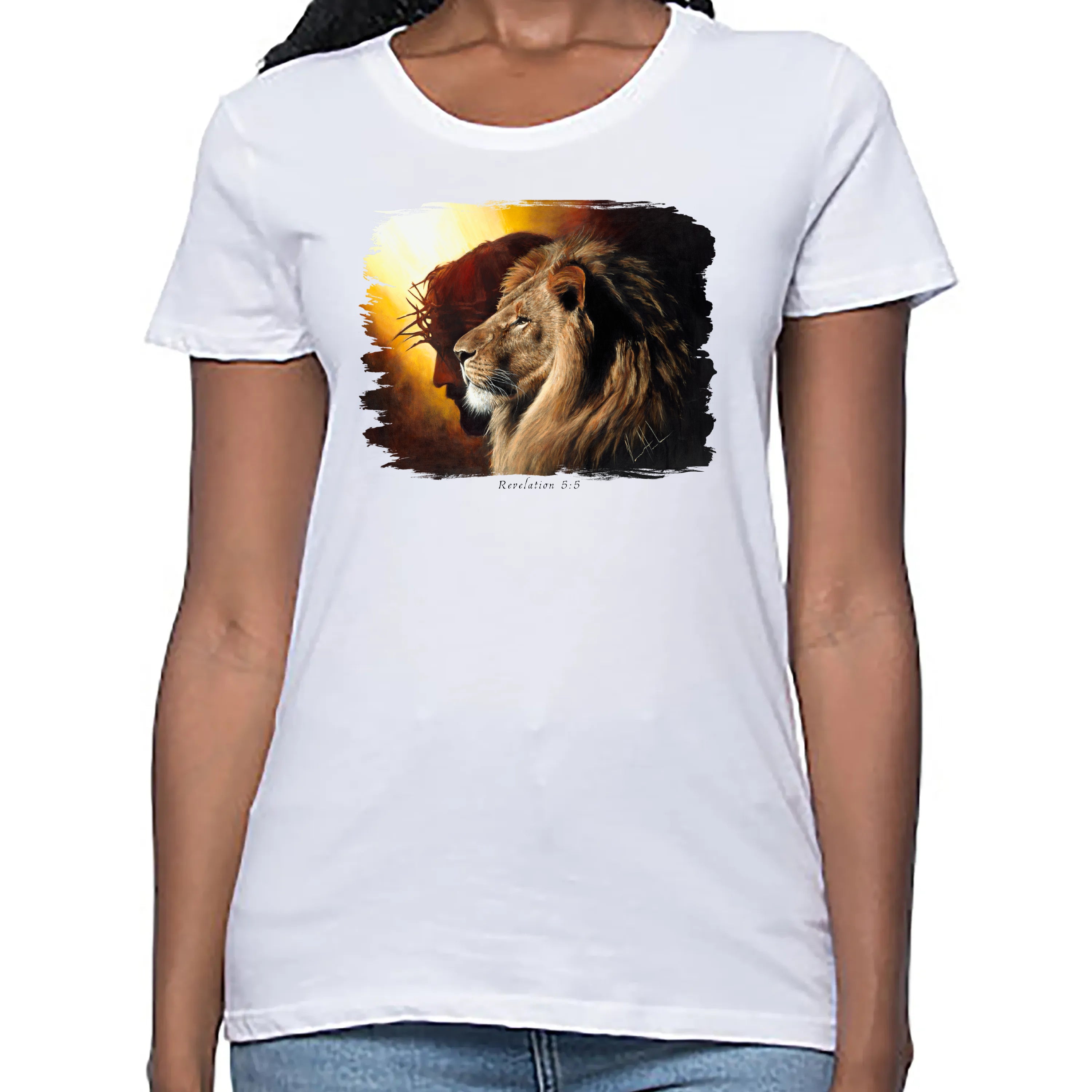 The Lion of Judah - Women's T (Organic Bamboo) Vanessa Horabuena Short Sleeve Frost (White) XS