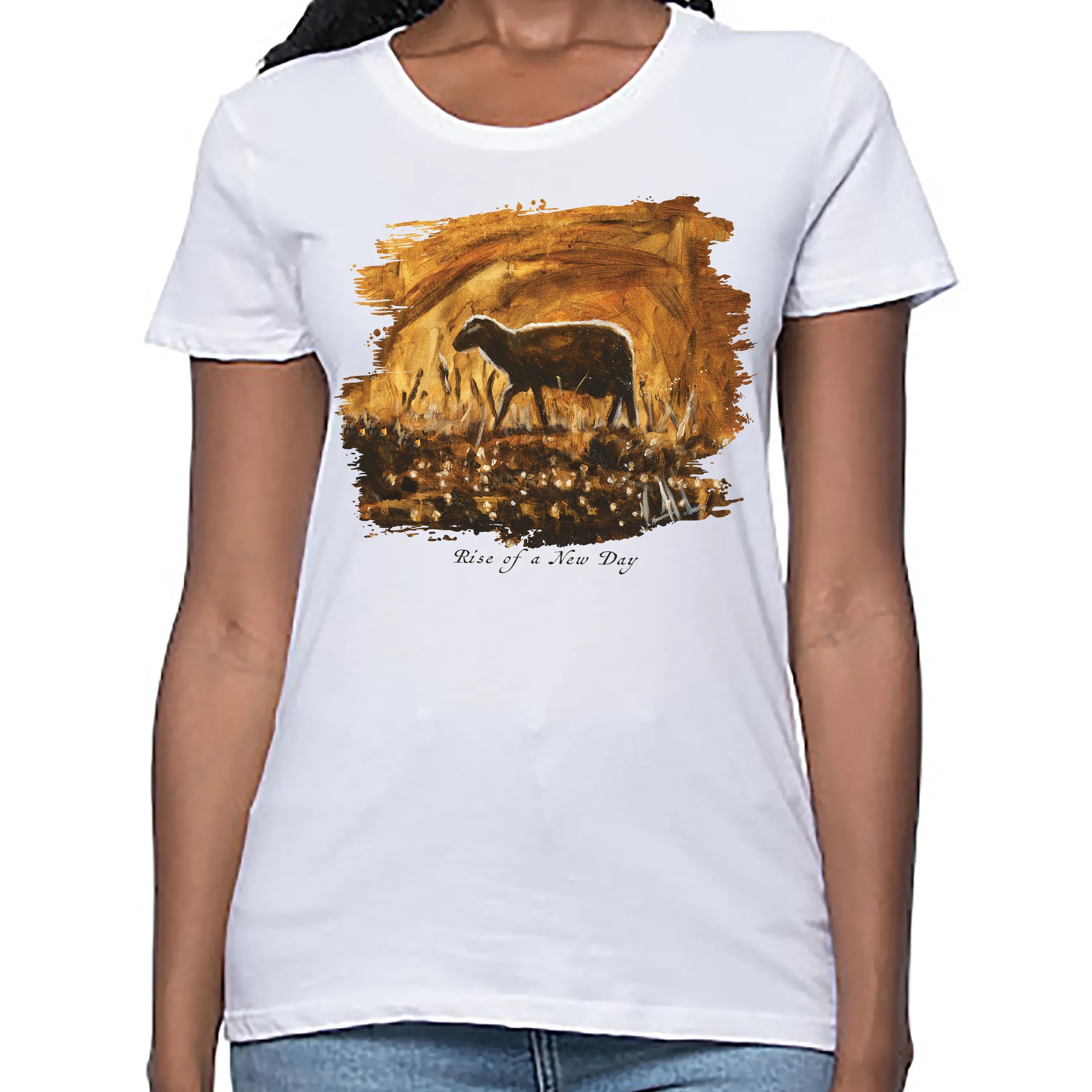 Rise of a New Day - Women's T (Organic Bamboo) Organic Bamboo Vanessa Horabuena Short Sleeve Frost (White) XS