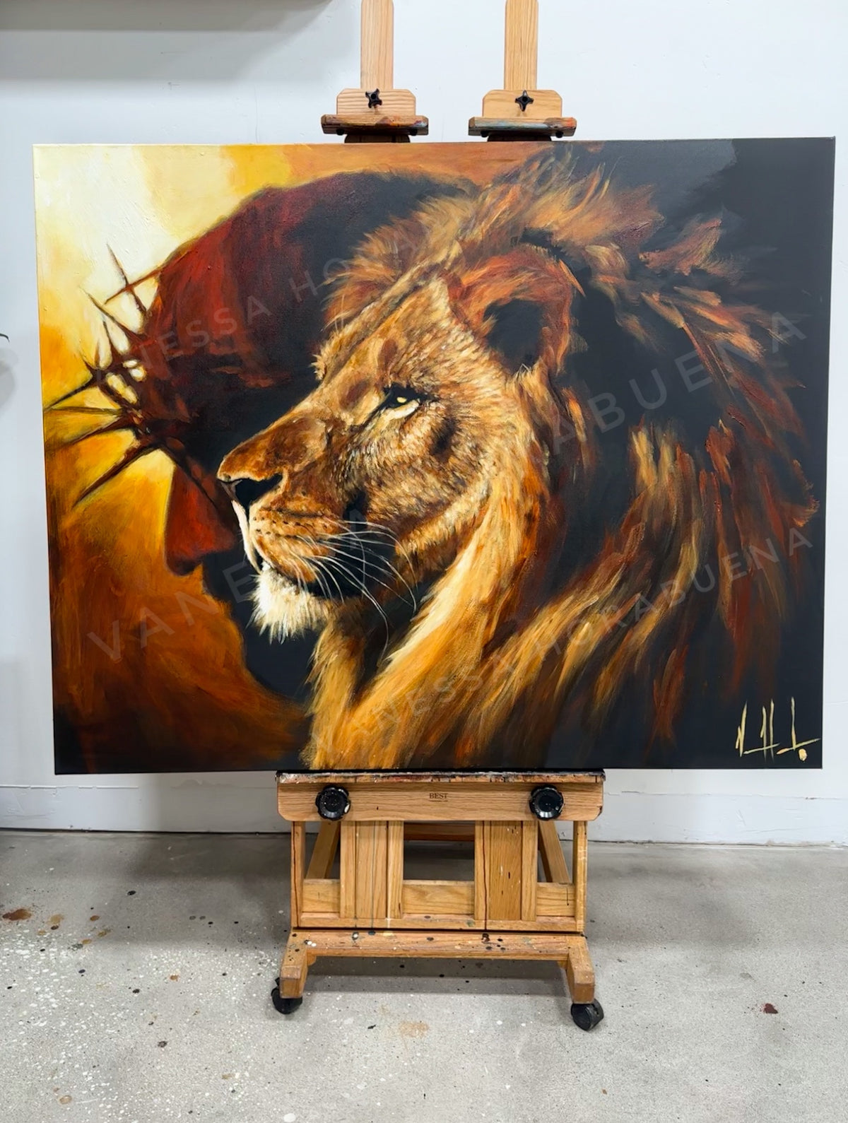 The Lion of Judah - 48”x60” Original Acrylic Painting Vanessa Horabuena