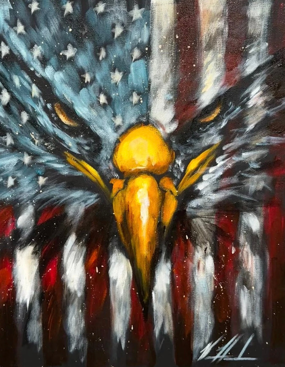 Stripes of Freedom - 16”x20” Original Acrylic Painting