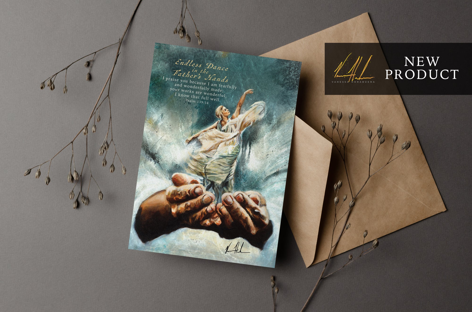 Endless Dance in the Father's Hands - Blonde Version Greeting Card Vanessa Horabuena