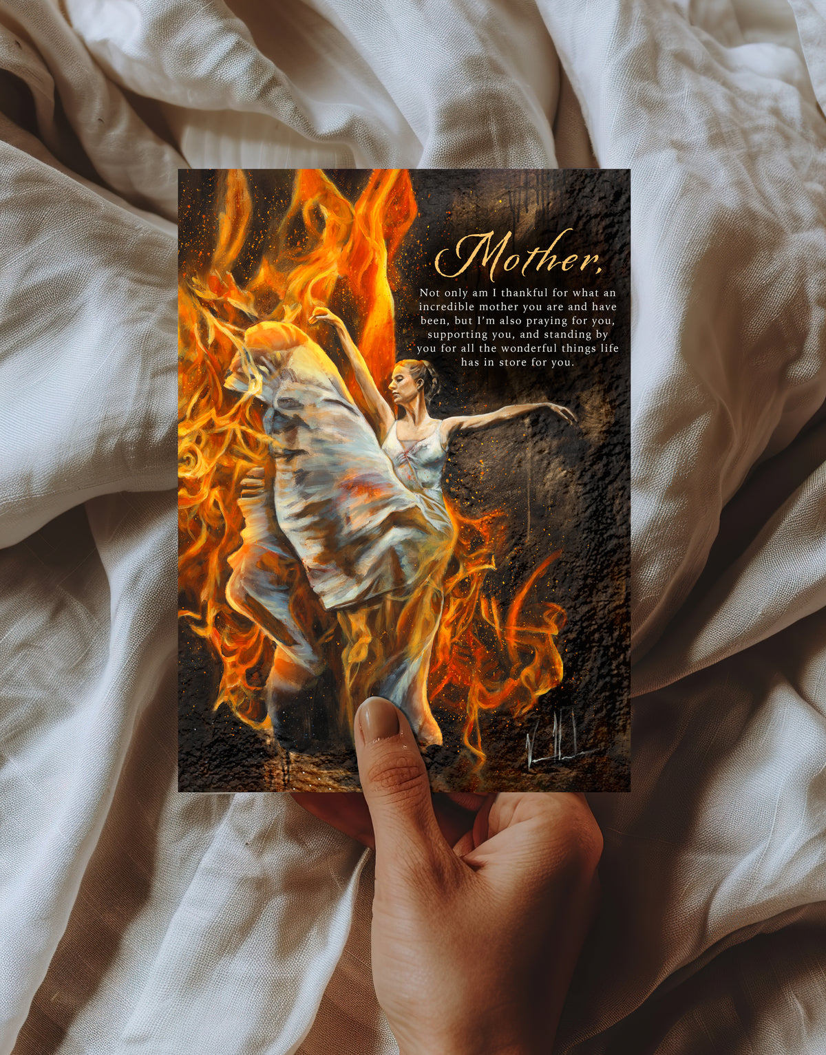 Mother's Day Greeting Card 'A Burning Flame Within'