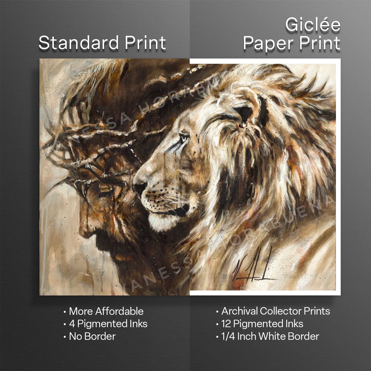 Heaven's Grace Lion Art Print, Jesus Art Print Vanessa Horabuena