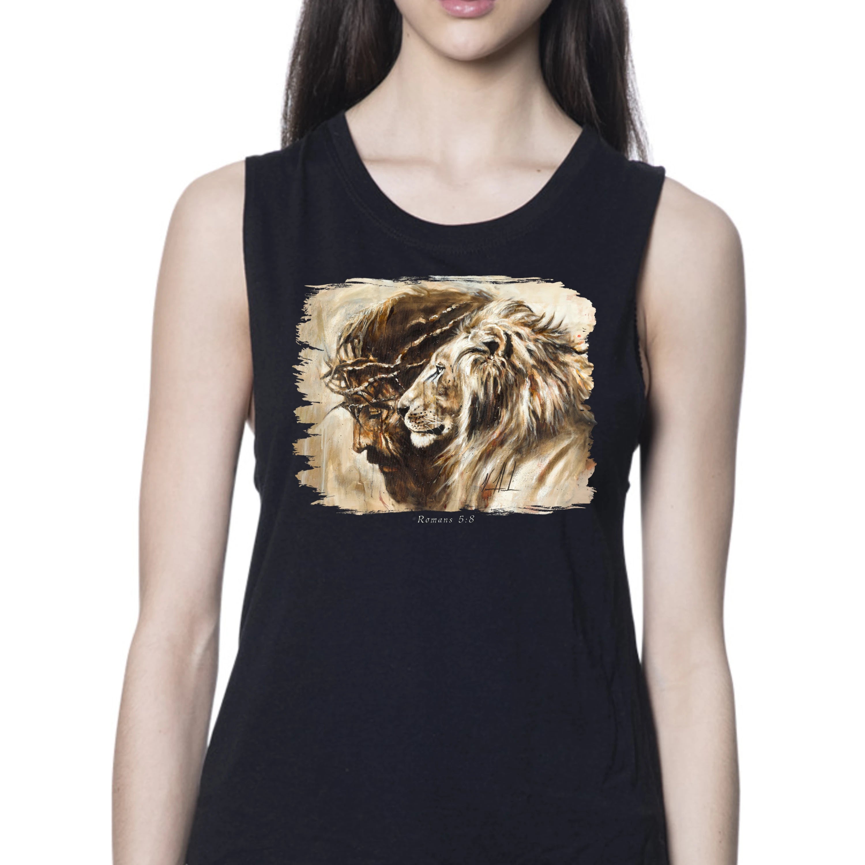 Heaven's Grace - Women's Tank Top (Organic Bamboo) Organic Bamboo Vanessa Horabuena Short Sleeve Eclipse (Black) XS