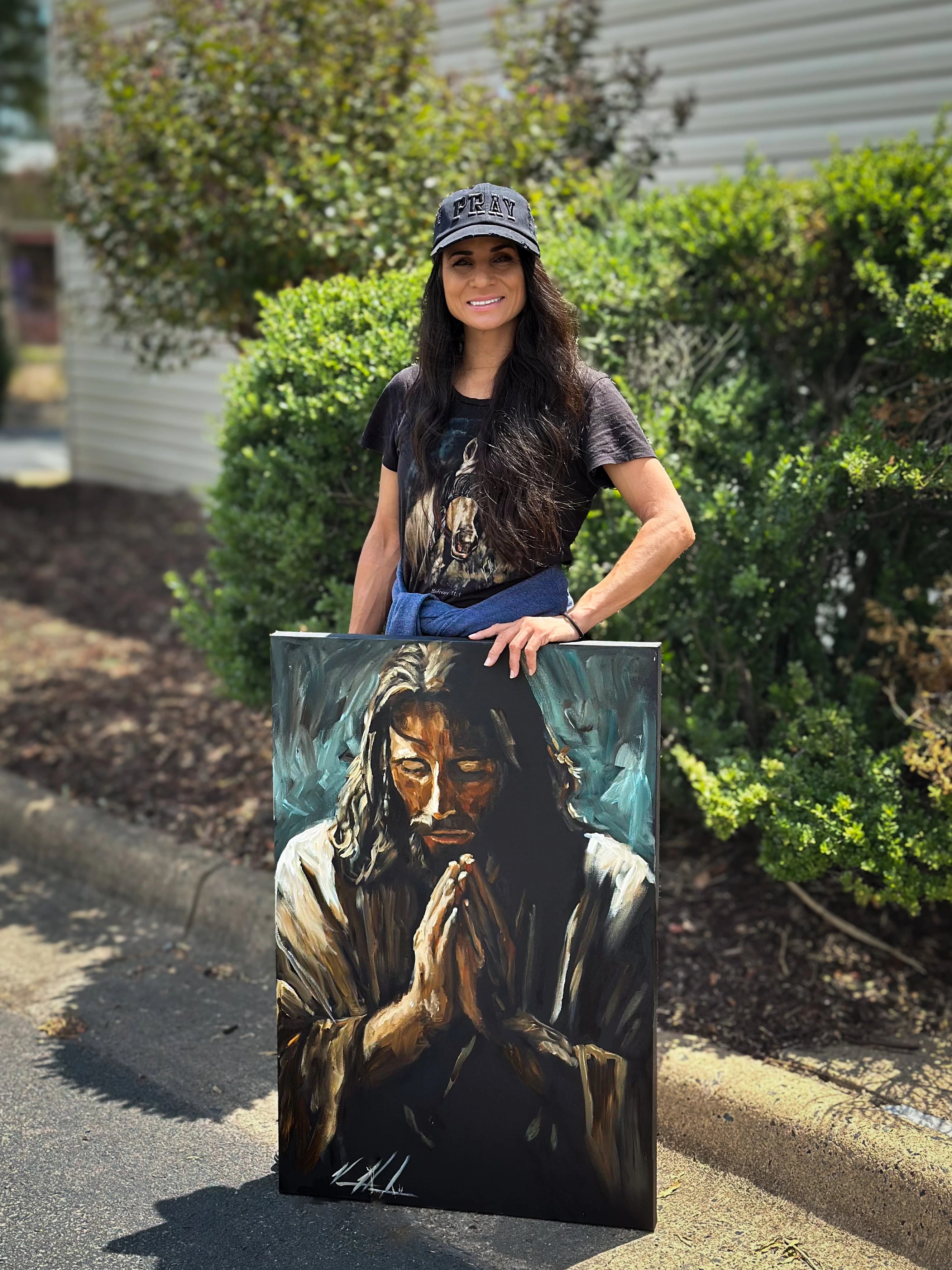 Pray for the Hour - 24”x36” Original Acrylic Painting - Painted Live at Amplify Festival Original Painting Vanessa Horabuena