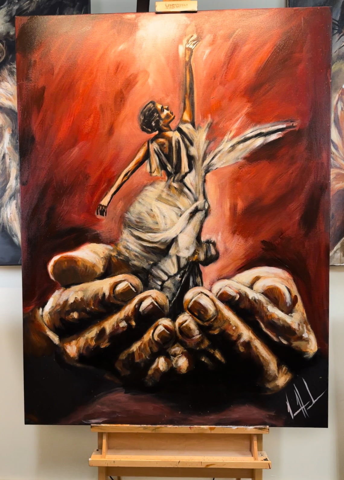 Endless Dance in the Father’s Hands - 36”x48” Original Acrylic Painting th Vanessa Horabuena