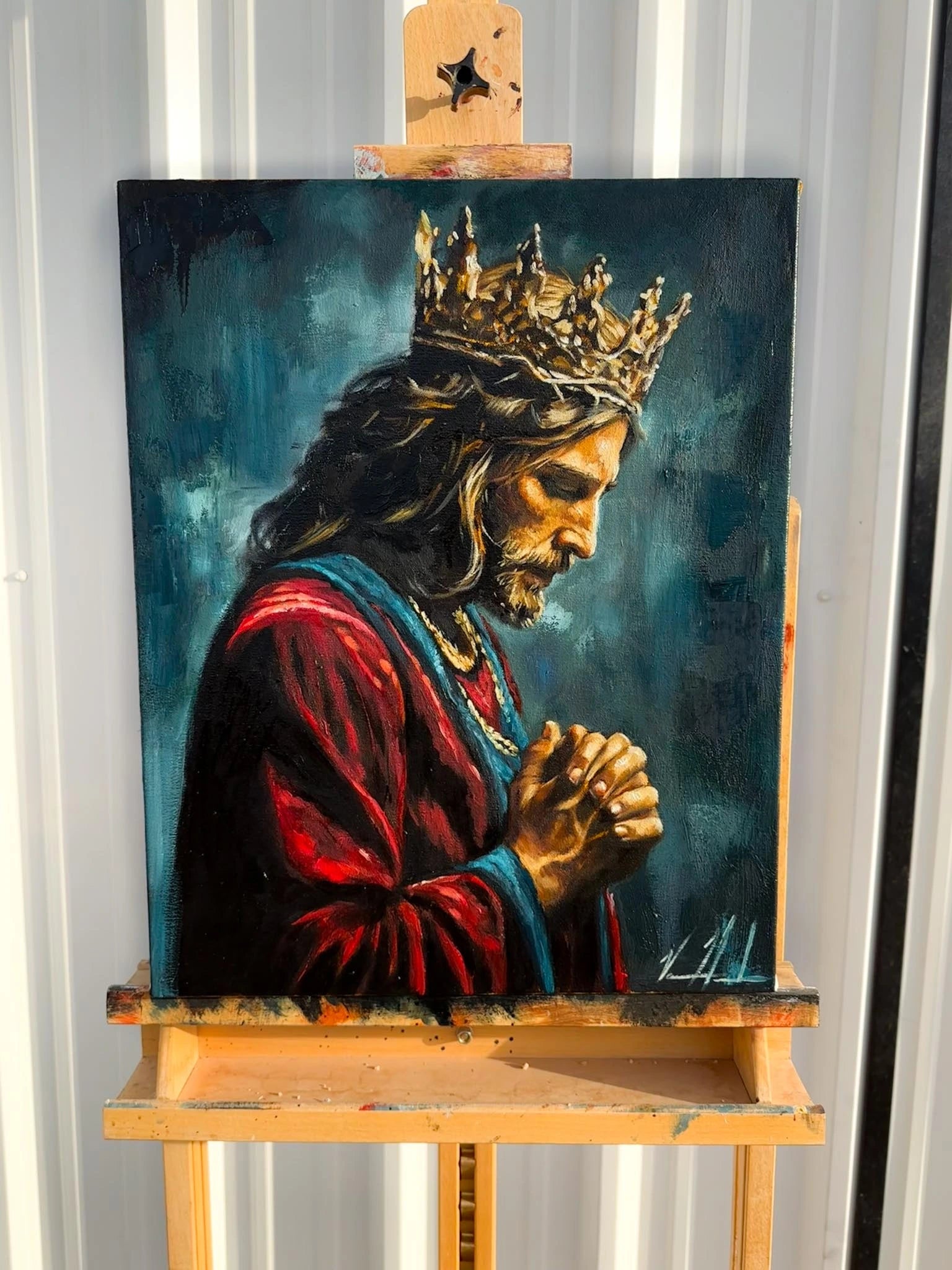 Prayers of Our King - 16”x20” Original Oil Painting Original Painting Vanessa Horabuena