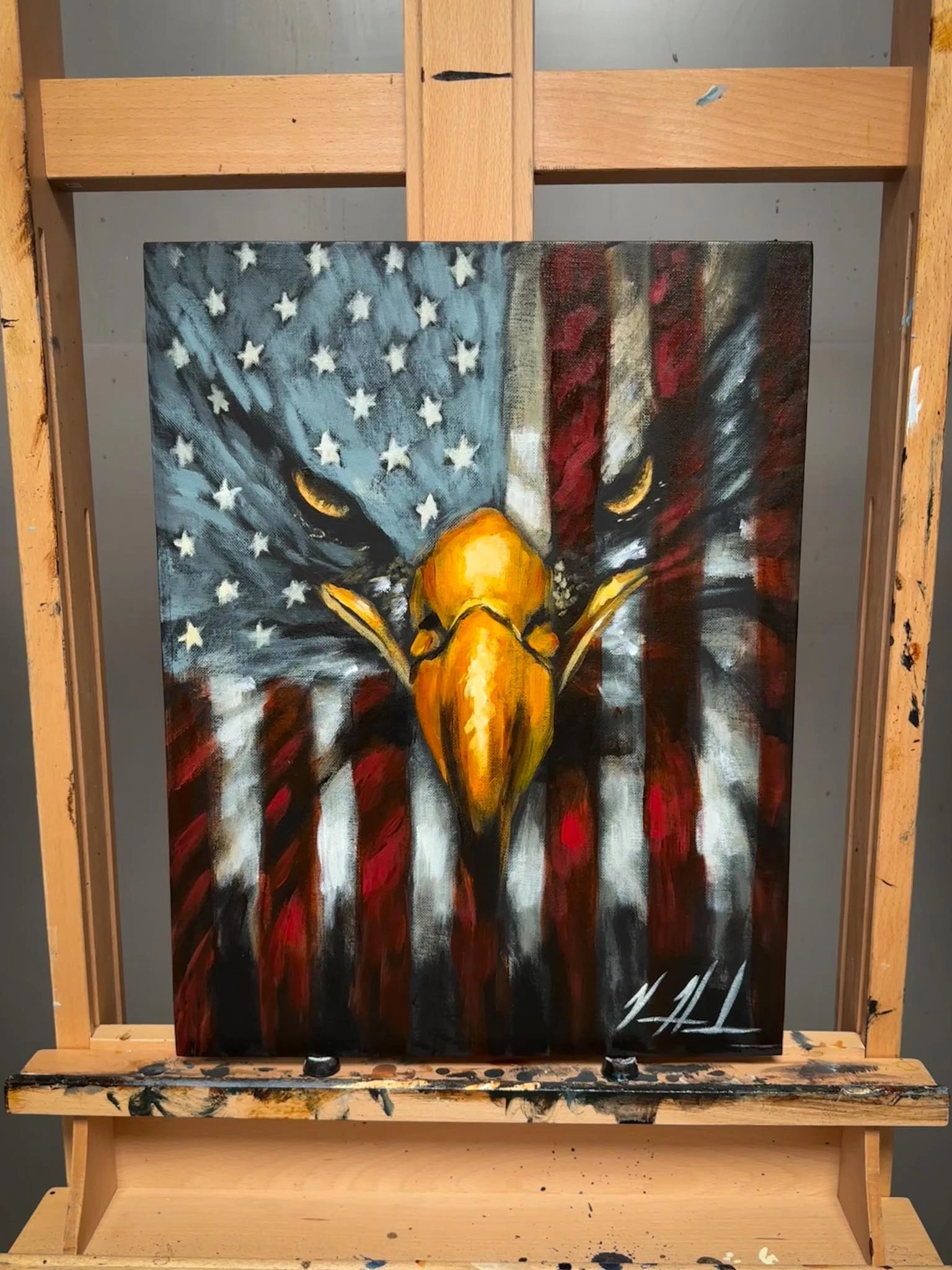 Stripes of Freedom - 14”x18” Original Acrylic Painting Original Painting Vanessa Horabuena