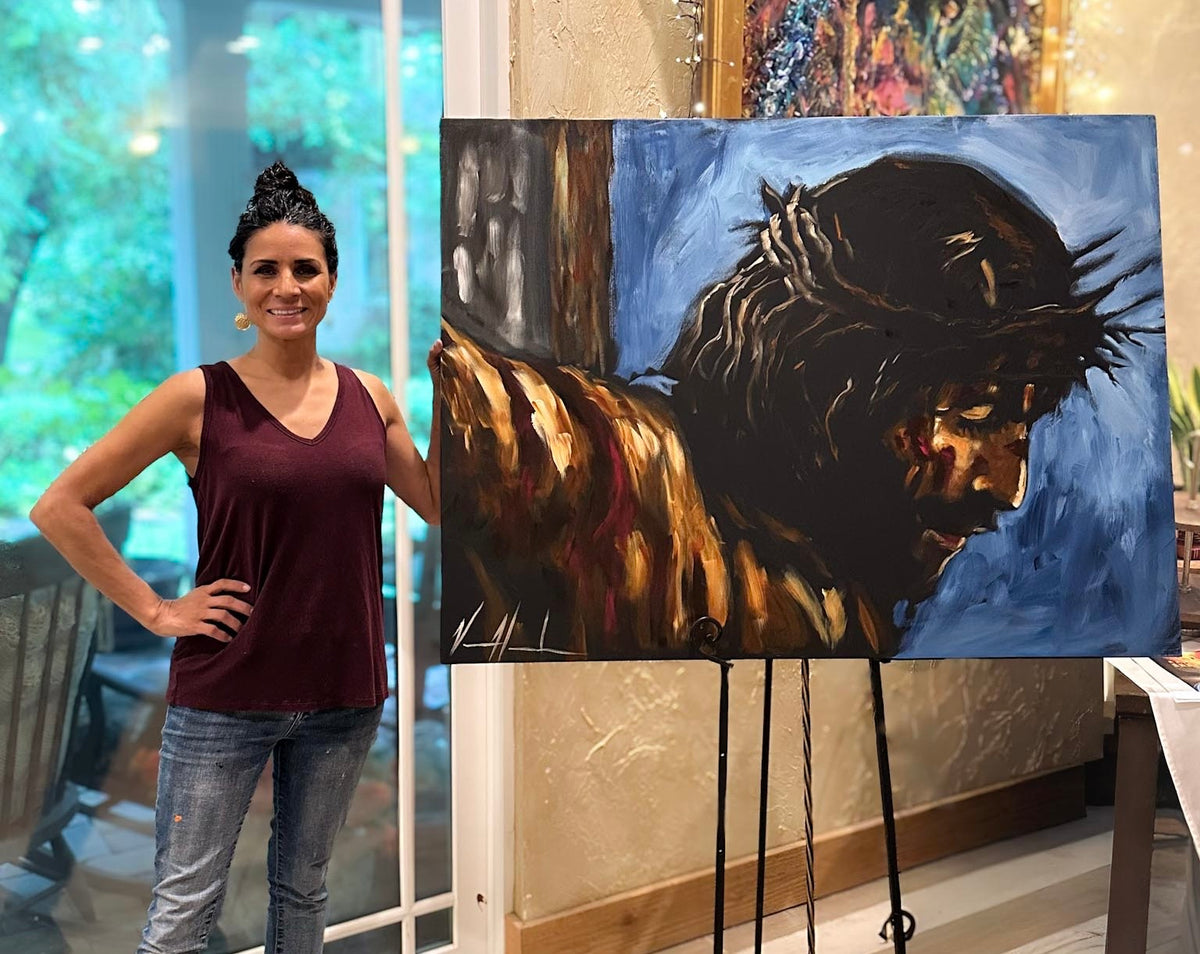 By His Wounds, We Are Healed - 36”x48” Original Acrylic Painting - Event Speed Painting Original Painting Vanessa Horabuena