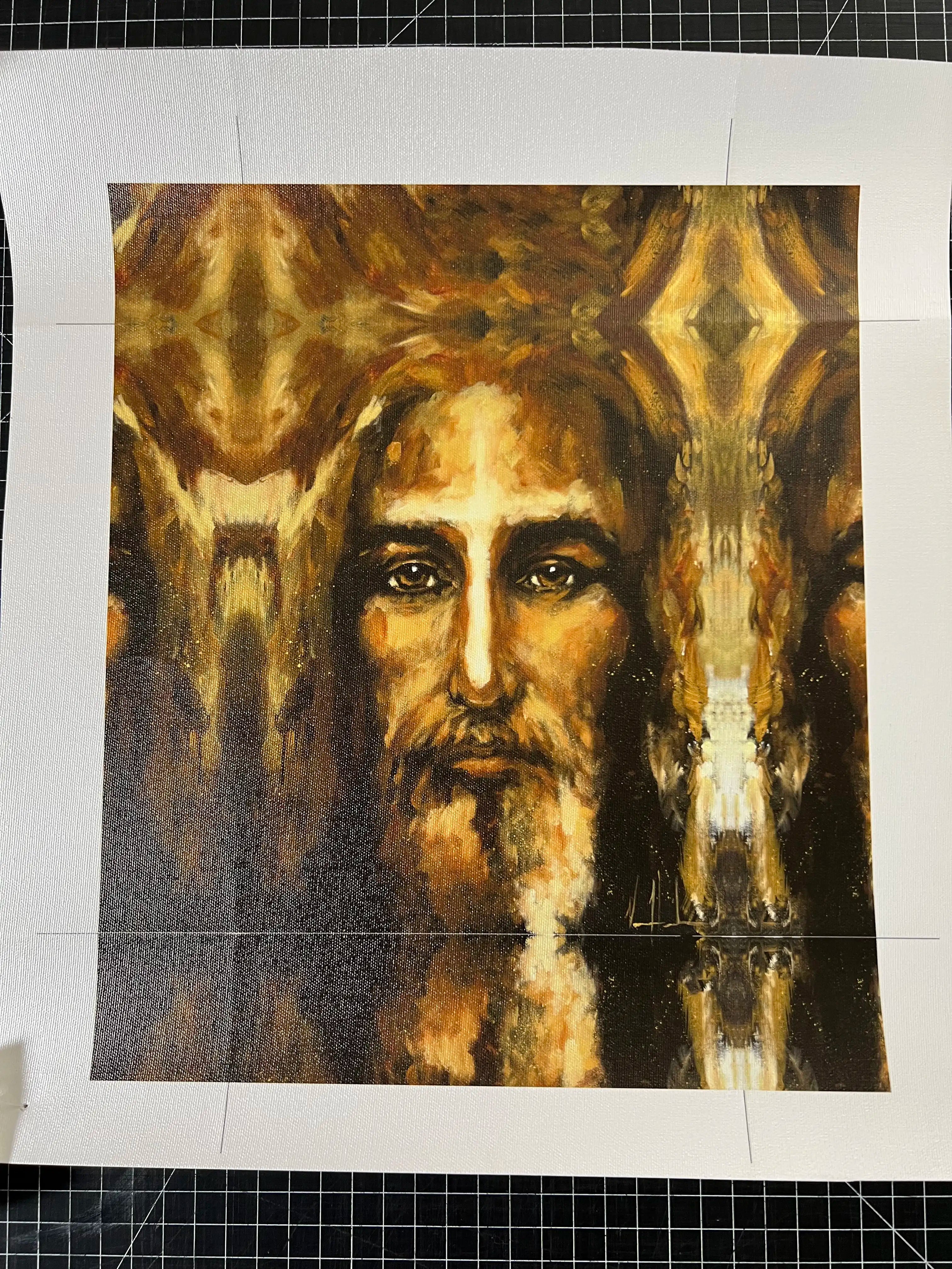 D#. 17 - The Shroud of Turin - In His Glory - 8"x10" Canvas Print Vanessa Horabuena
