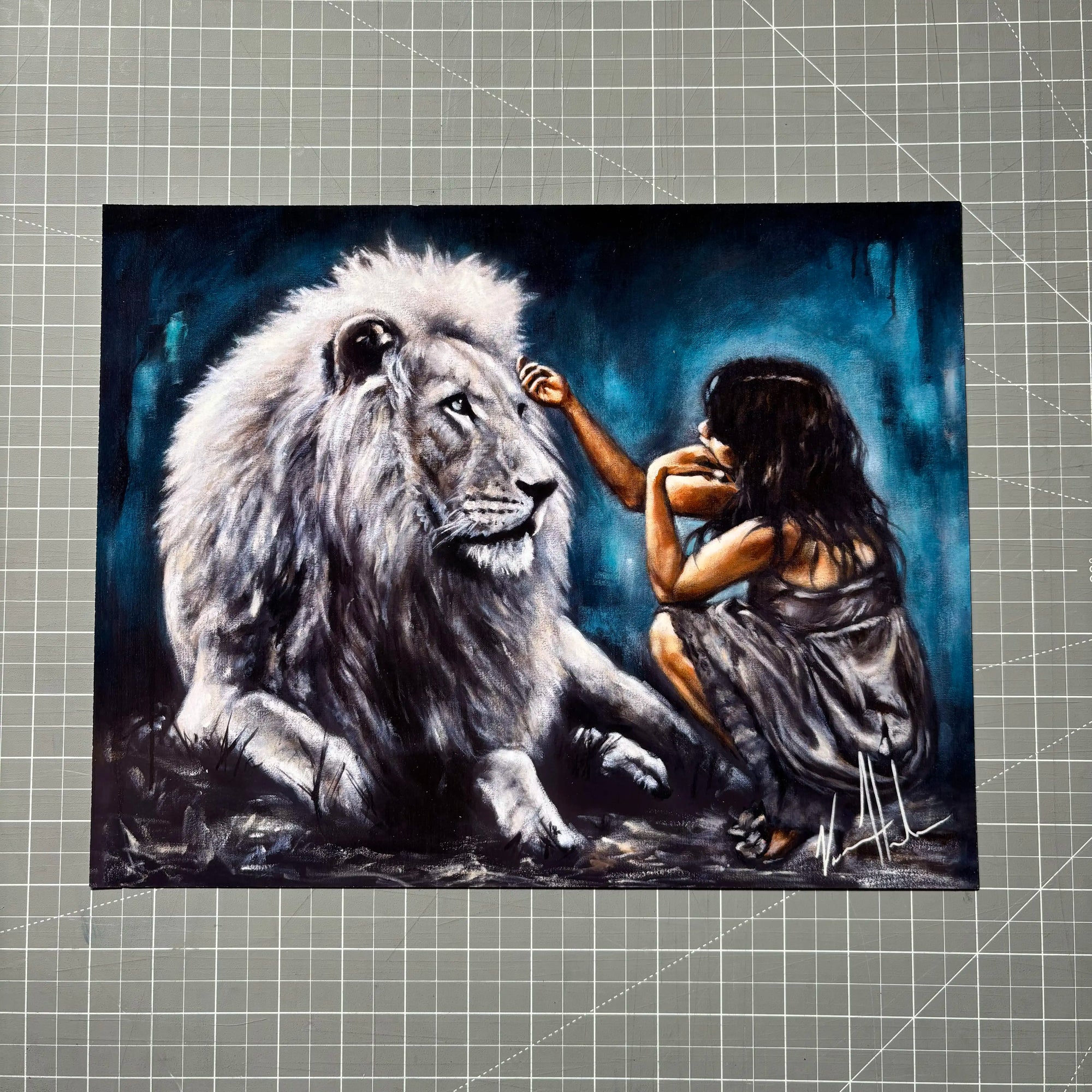Intimacy with God - Blue Background (Clearance Print) Vanessa Horabuena