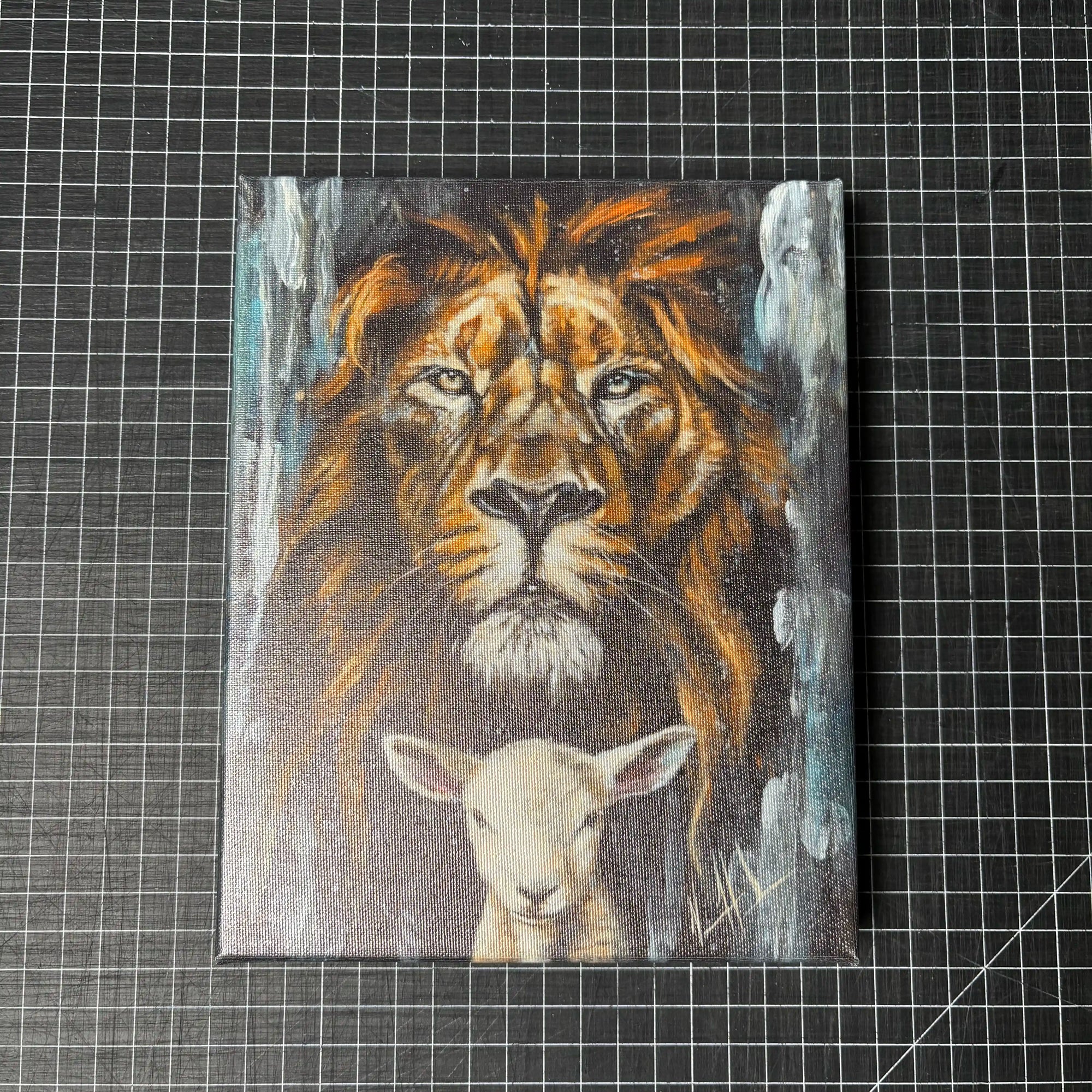 D#. 27 - The Lion and Lamb Passover - 8"x10" Canvas Print Vanessa Horabuena