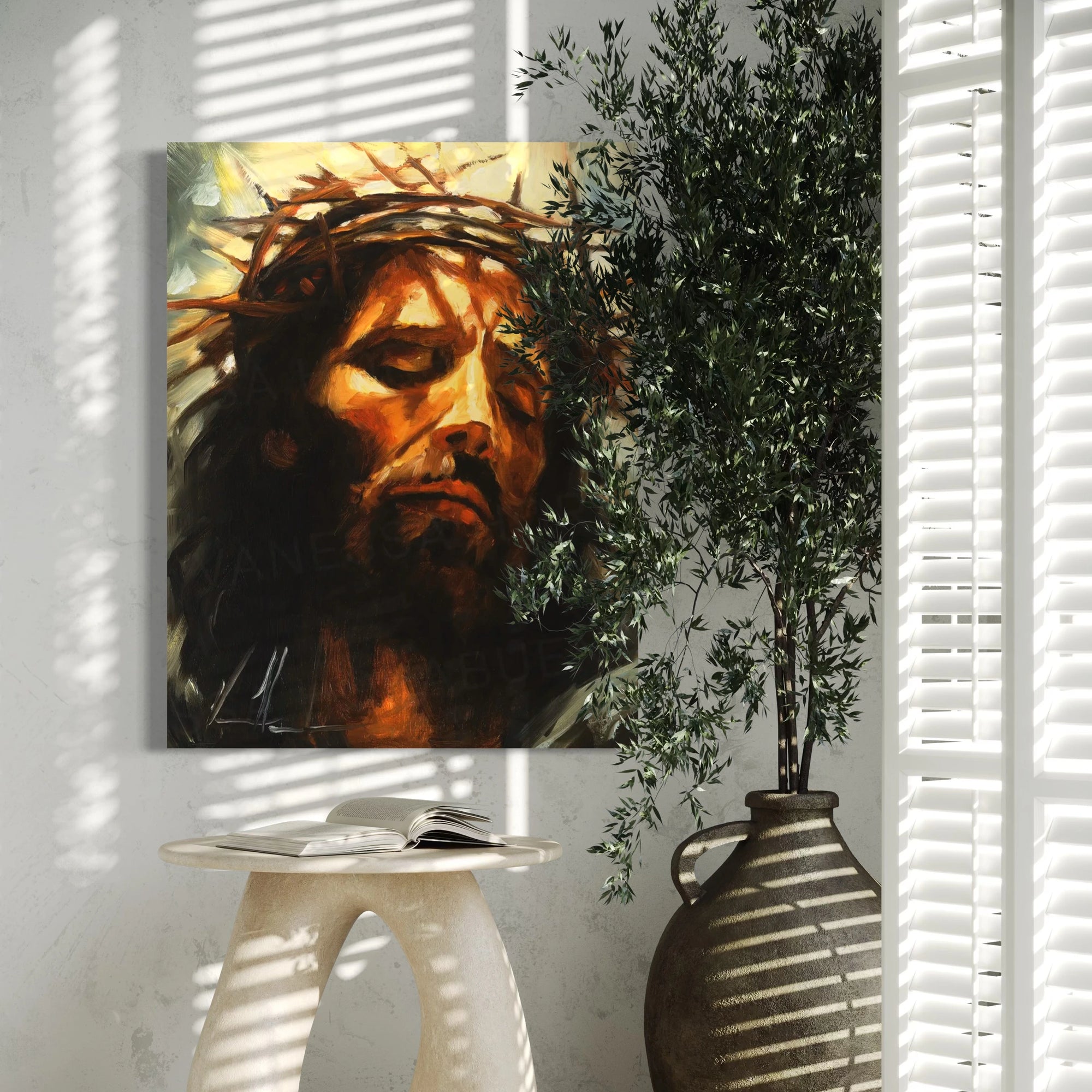 Christ is King (Hand Embellishment Canvas Print) Jesus Art Print Vanessa Horabuena
