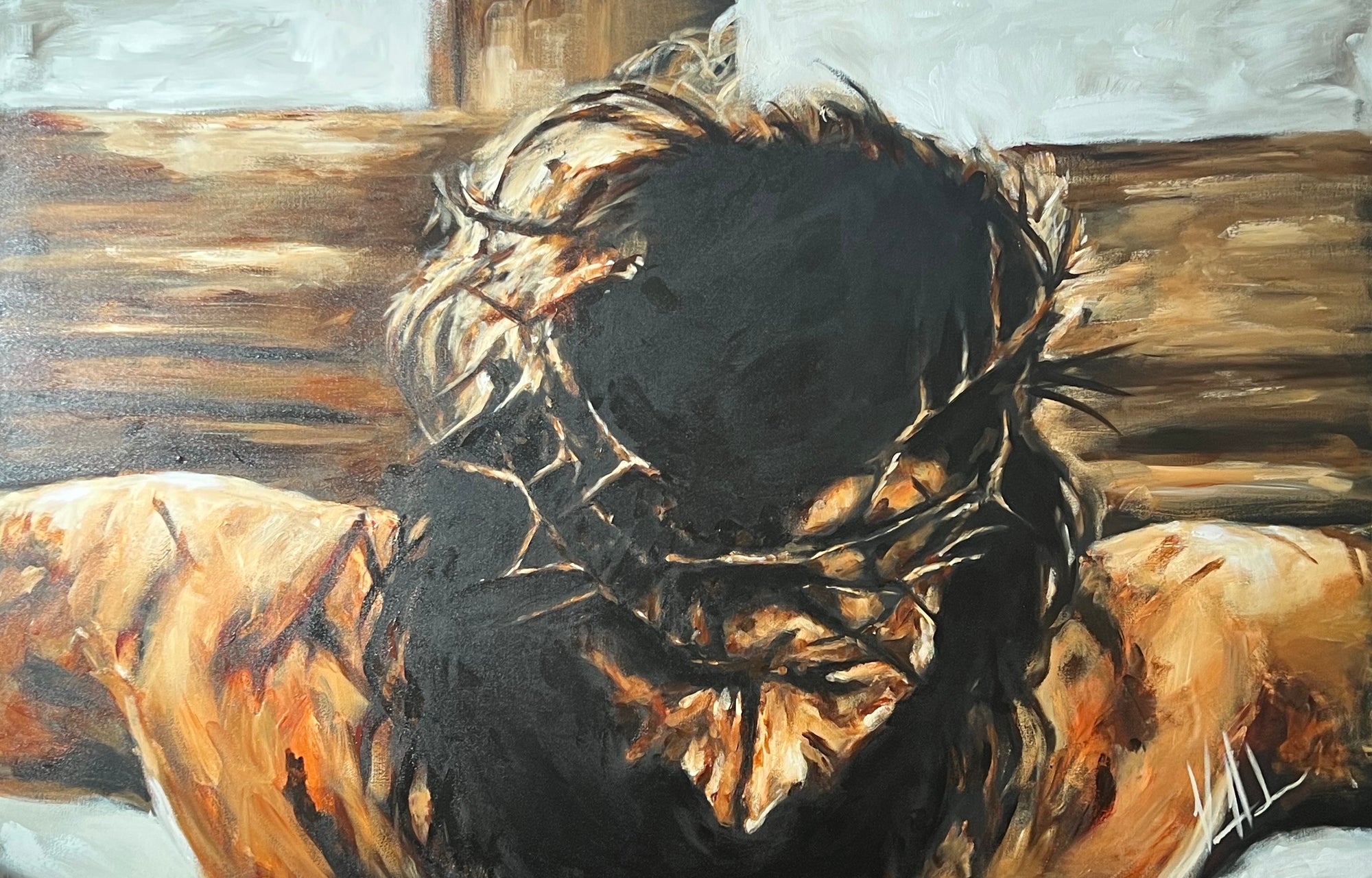 Finished Work of The Cross - 48"x72" Original Acrylic Painting Original Painting Vanessa Horabuena